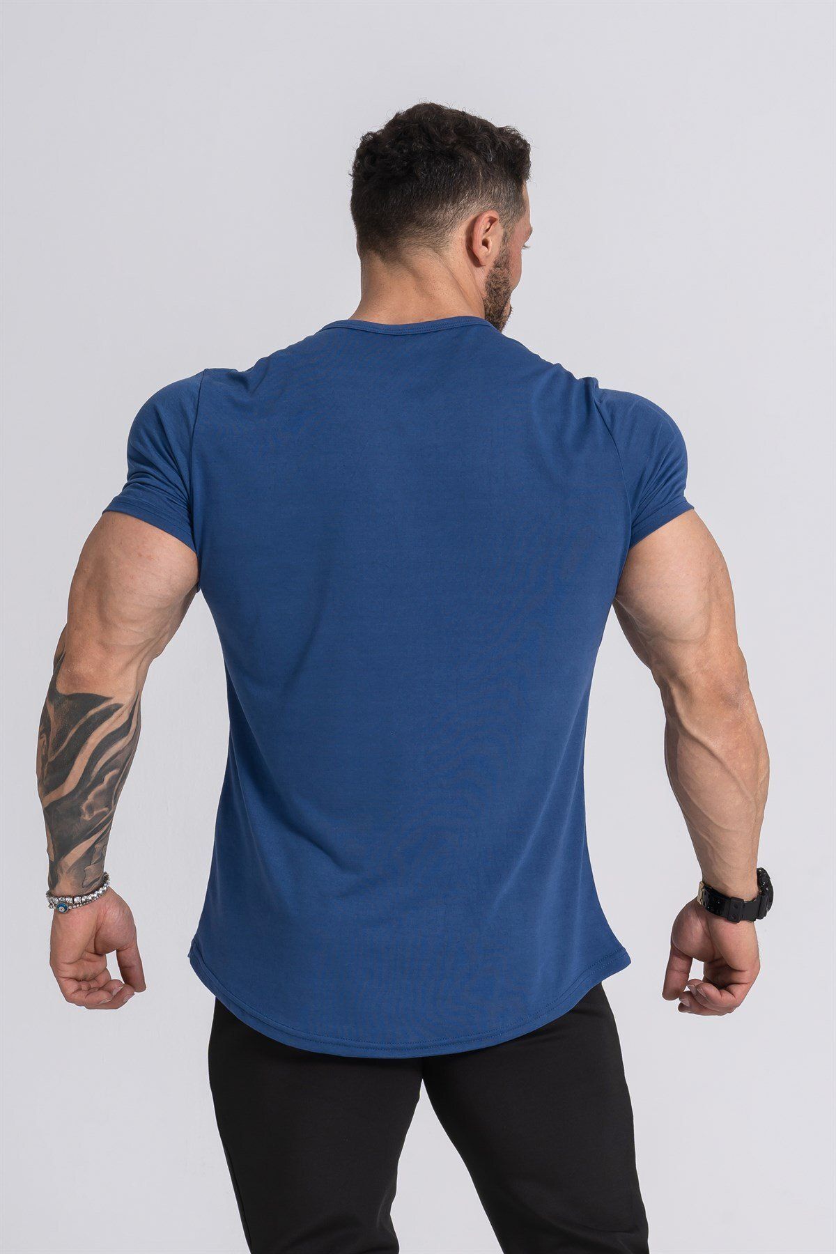 Gymwolves-Men's Indigo Sports T-Shirt - Workout, T-Shirt, Men's T-Shirt 3