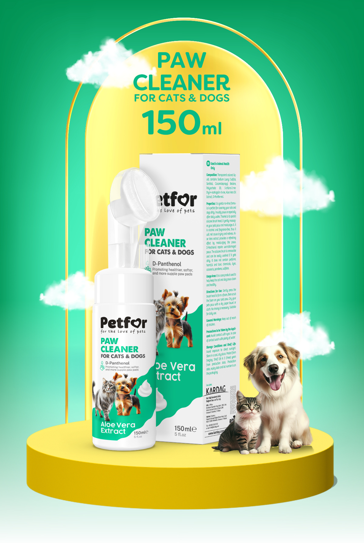 Petfor Aloe Veralı Pati Temizleme Köpüğü 150 ML