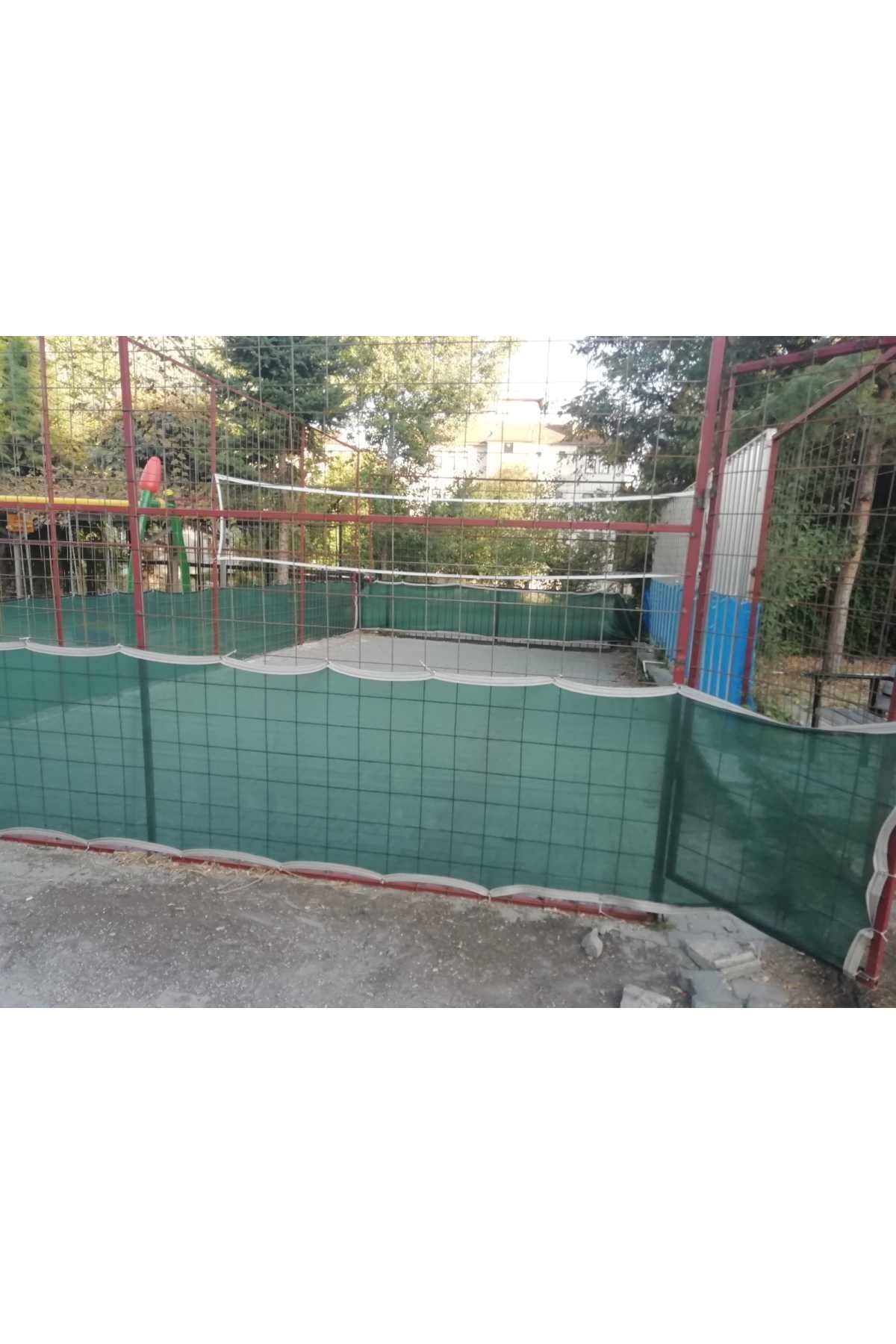 Yüzde 55'lik Yeşil Gölgelik File - 5*4 Metre - Branda - Çit Filesi - Şeritli Halkalı 5