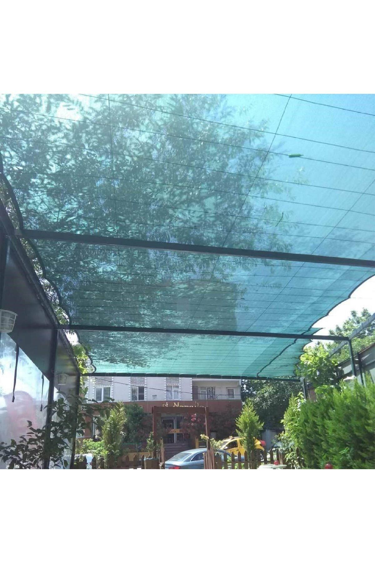 Yüzde 75'lik Yeşil Gölgelik File - 3*9 Metre - Branda - Çit Filesi - Şeritli Halkalı 4