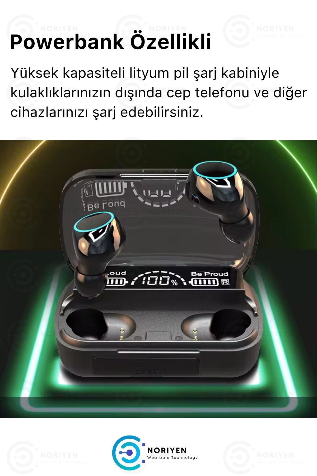 M30 Powerbanklı Gaming HD Ses Dokunmatik LED Göstergeli 5.2 Bluetooth Mikrofonlu Kablosuz Kulaklık