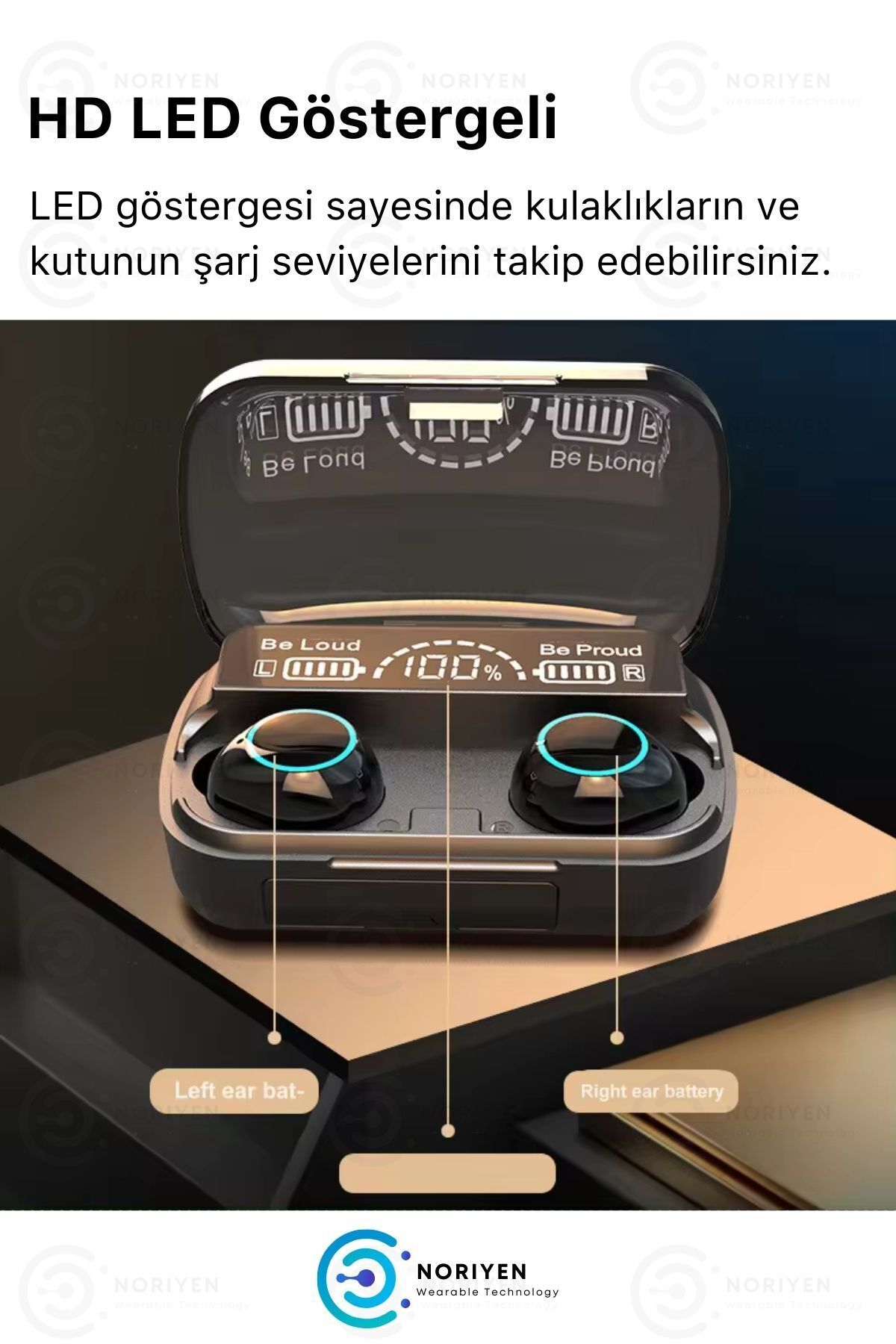 M30 Powerbanklı Gaming HD Ses Dokunmatik LED Göstergeli 5.2 Bluetooth Mikrofonlu Kablosuz Kulaklık