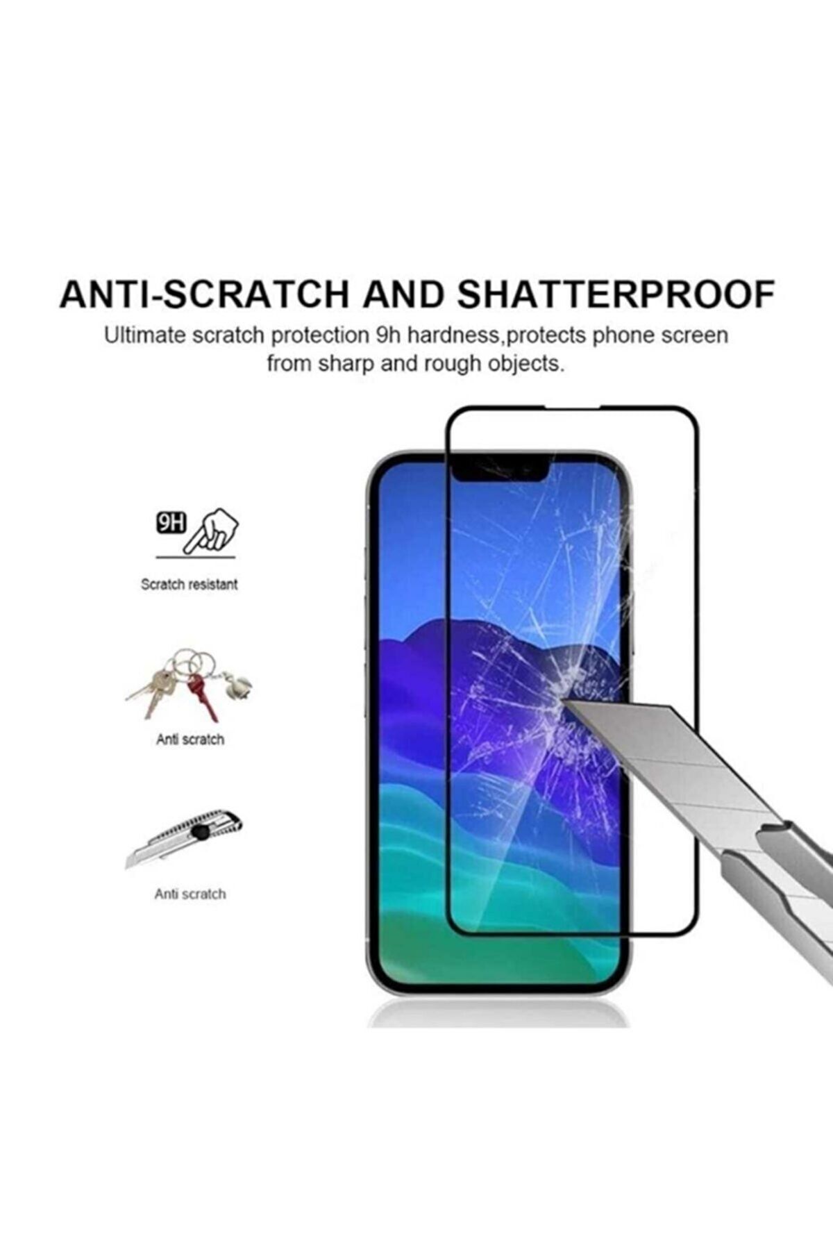 Iphone 13 Kırılmaz Cam 5d Tam Koruma Modeli Esnek Temperli Ekranı Kaplayan Ekran Koruyucu