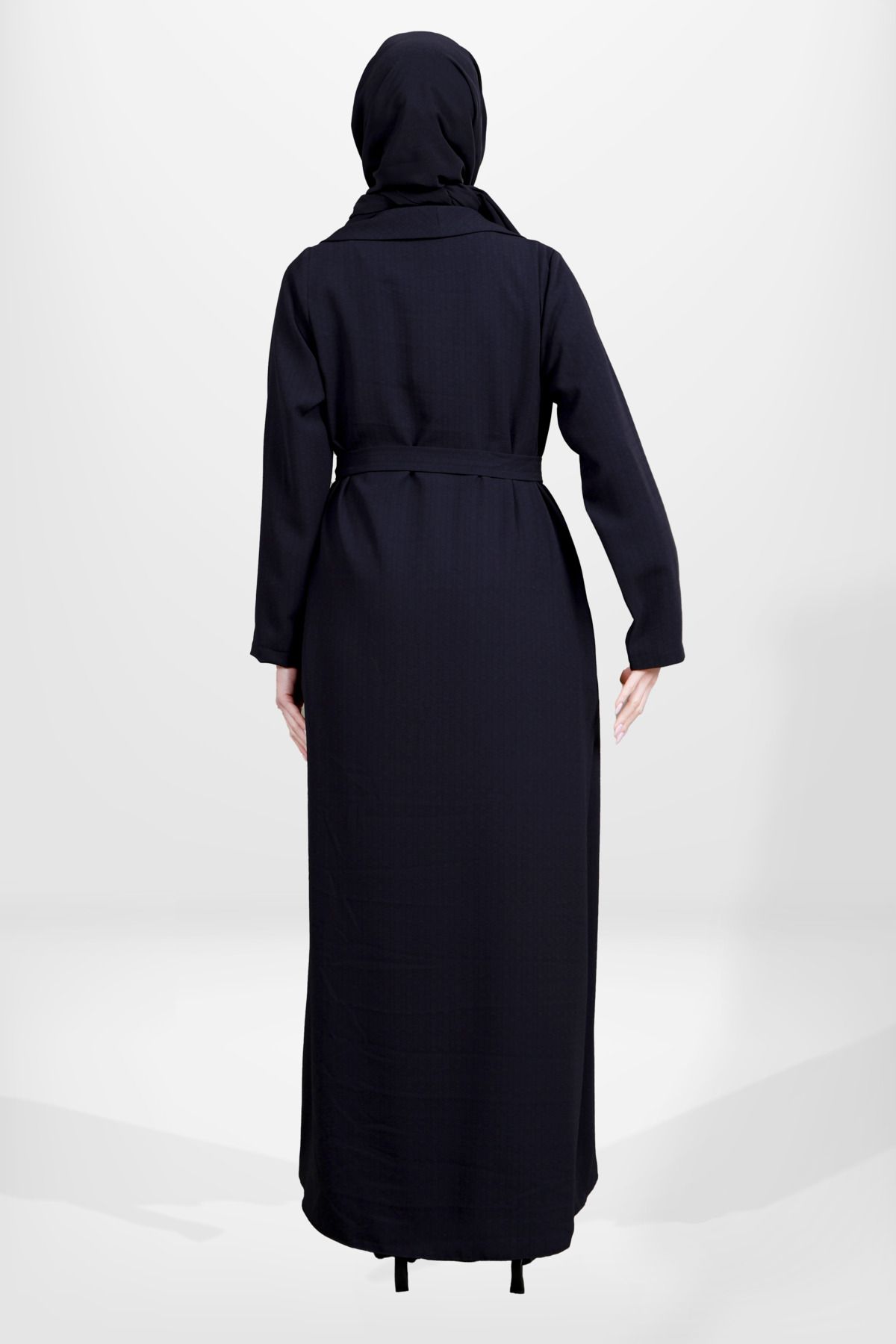 مانتو و عبای پوشیده زنانه شال مفصل رنگ سیاه ABAYA 3980 Beyza