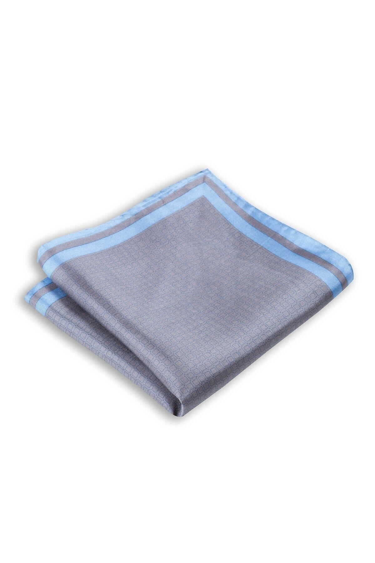  پوشت جیبی ابریشمی طرح‌دار خاکستری تیره، ۳۳x۳۳ سانتی‌متر