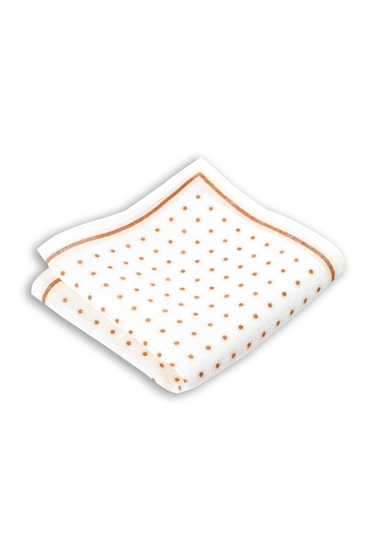  پوشت جیبی کتان طرح‌دار بژ، ابعاد ۳۳x۳۳ سانتی‌متر