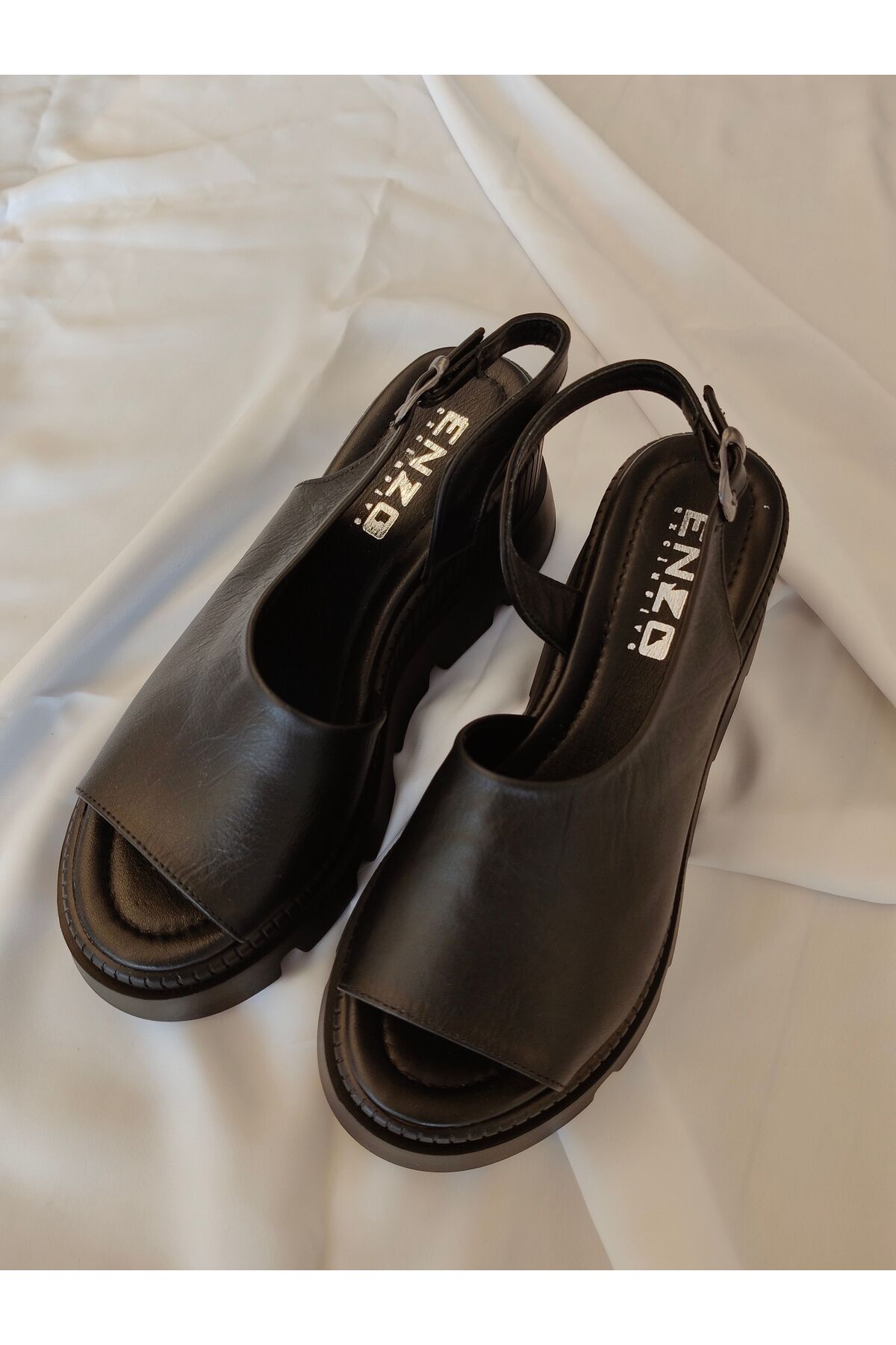 صندل زنانه مشکی ENZO | ayakkabı1 اورجینال - تصویر 2