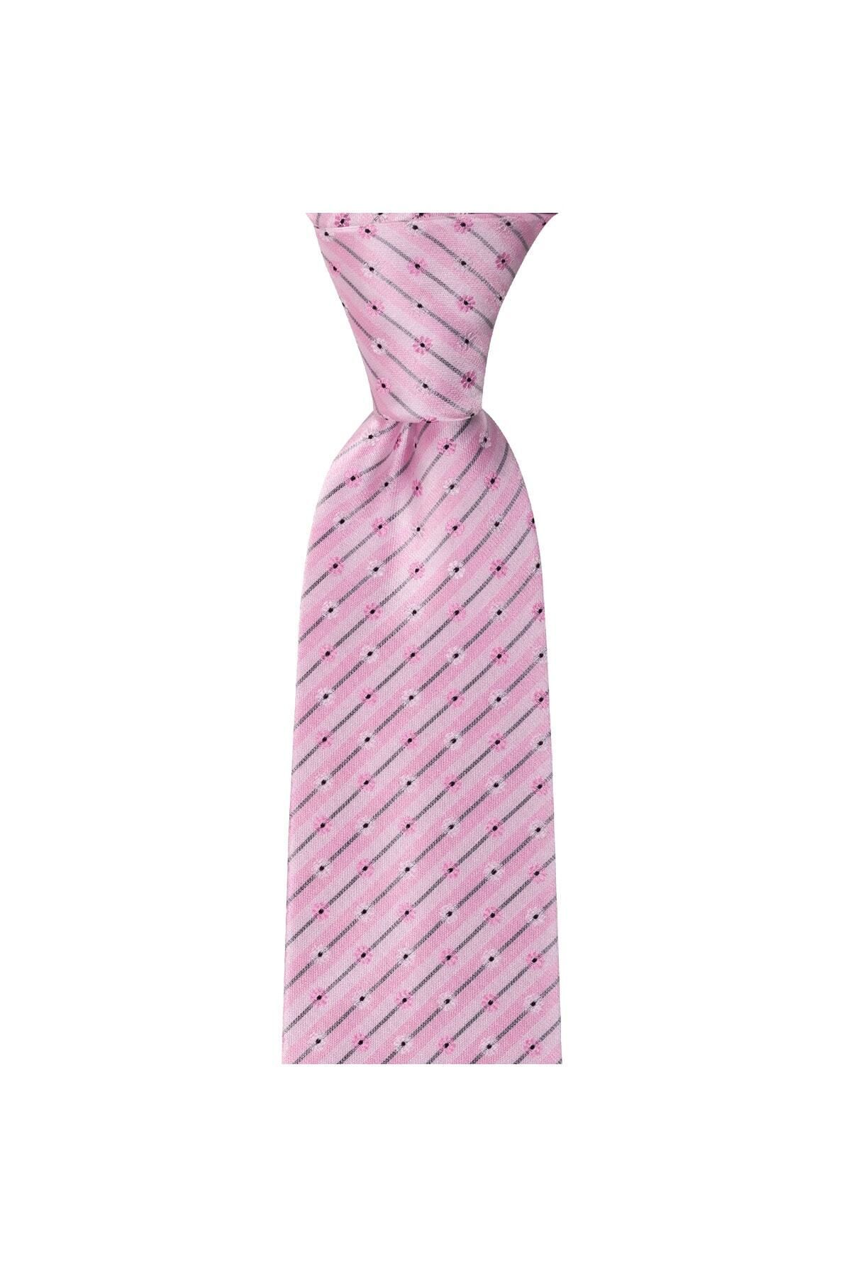  کراوات پوشت گردن طرح‌دار گلدار صورتی با عرض ۸ سانتی‌متر