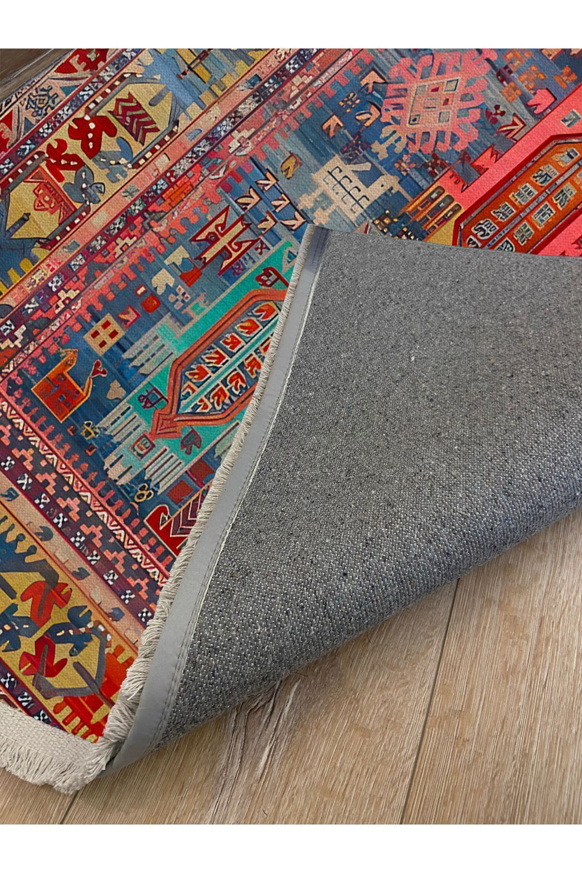 mars halı füşya Tonlarında dekoratif Kilim Salon Halısı Saçaklı Yıkanabilen Halı