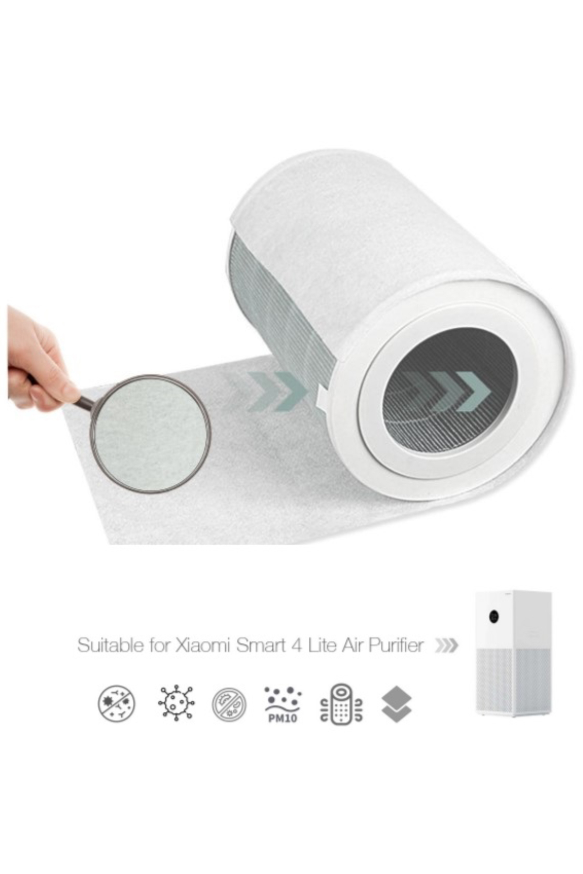 PURMED 10 Adet Xiaomi Air Purifier 4 Lite Için Toz Tutucu ön Filtre