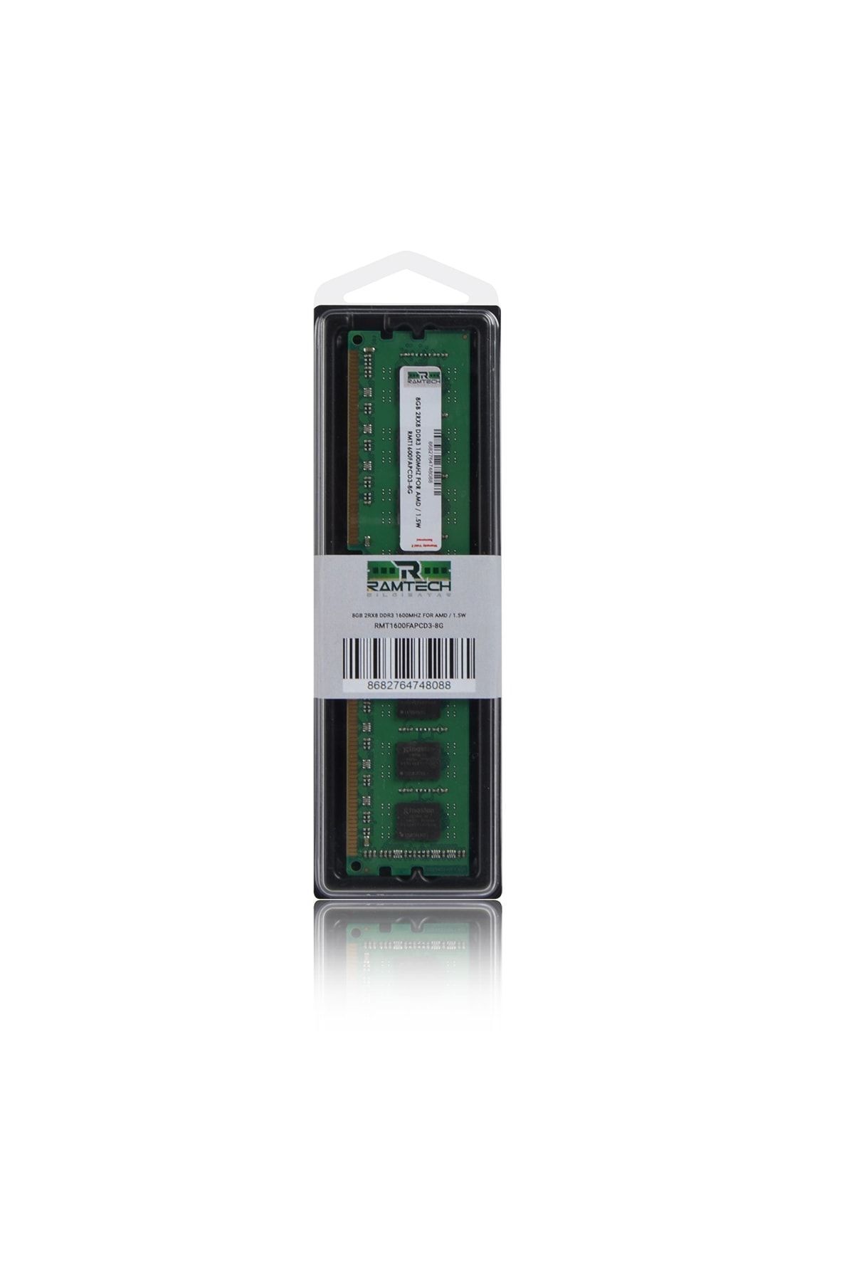 RAMTECH-(ONLY COMPATIBLE WITH AMD PROCESSORS) 8gb Ddr3 1600mhz Desktop Ram 1.5w 2