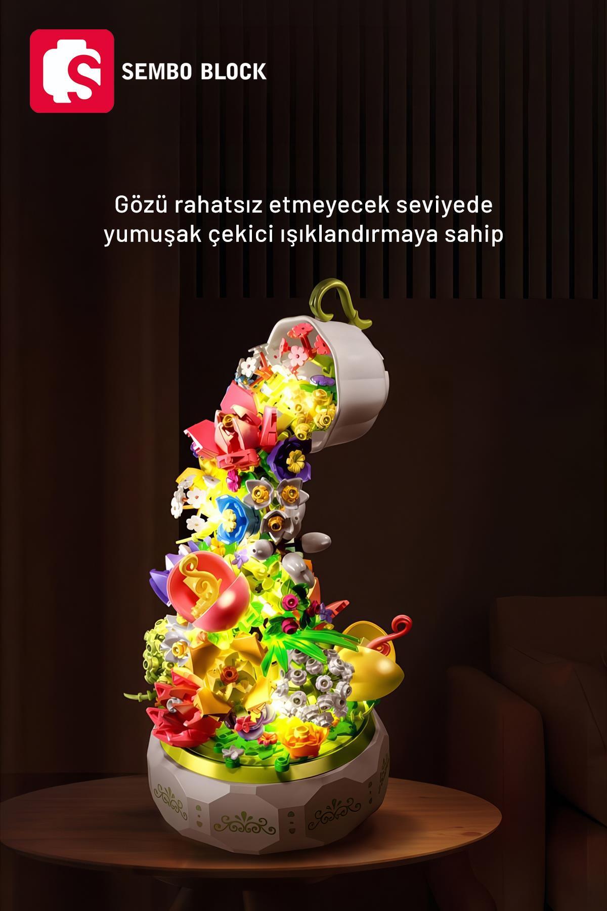 Sembo Block Huayan Cayı Muzikli Florist seti 575 Parça yapı blokları Yapı Oyuncakile uyumlu (611050) fotoğrafı 5 (önizleme)
