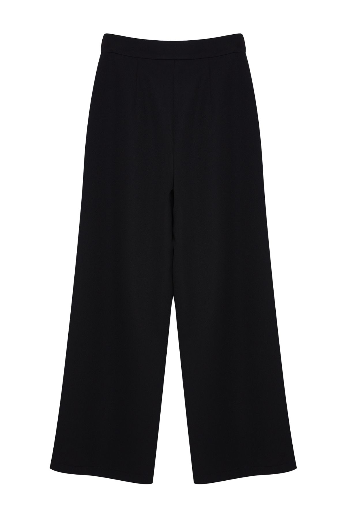 Trendyol Collection-Schwarze Stoffhose mit weitem Bein und Falten – TWOSS21PL0189 15