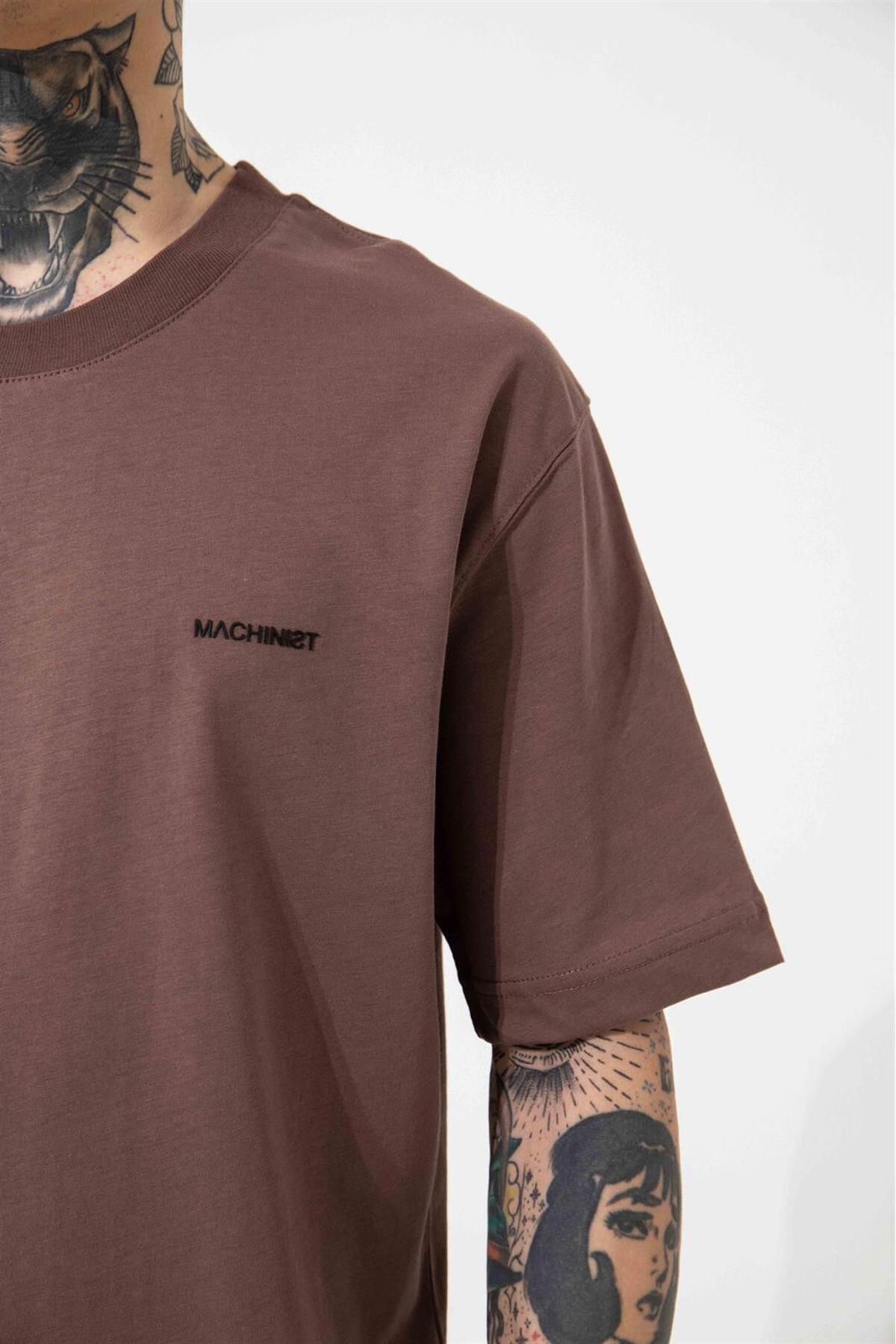 تی شرت بنفش مردانه پین های پنبه ای آرام t shirt Machinist