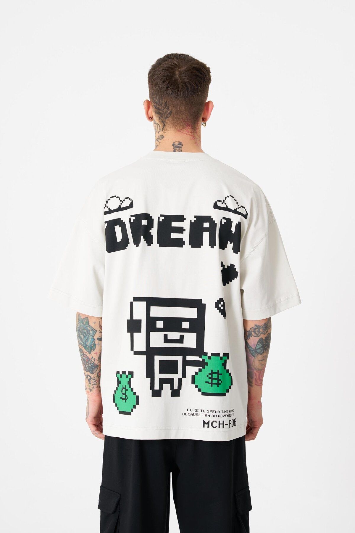 Machinist Erkek Dream ROB Bask l Oversize Gri Ti ort Fiyat Yorumlar Trendyol