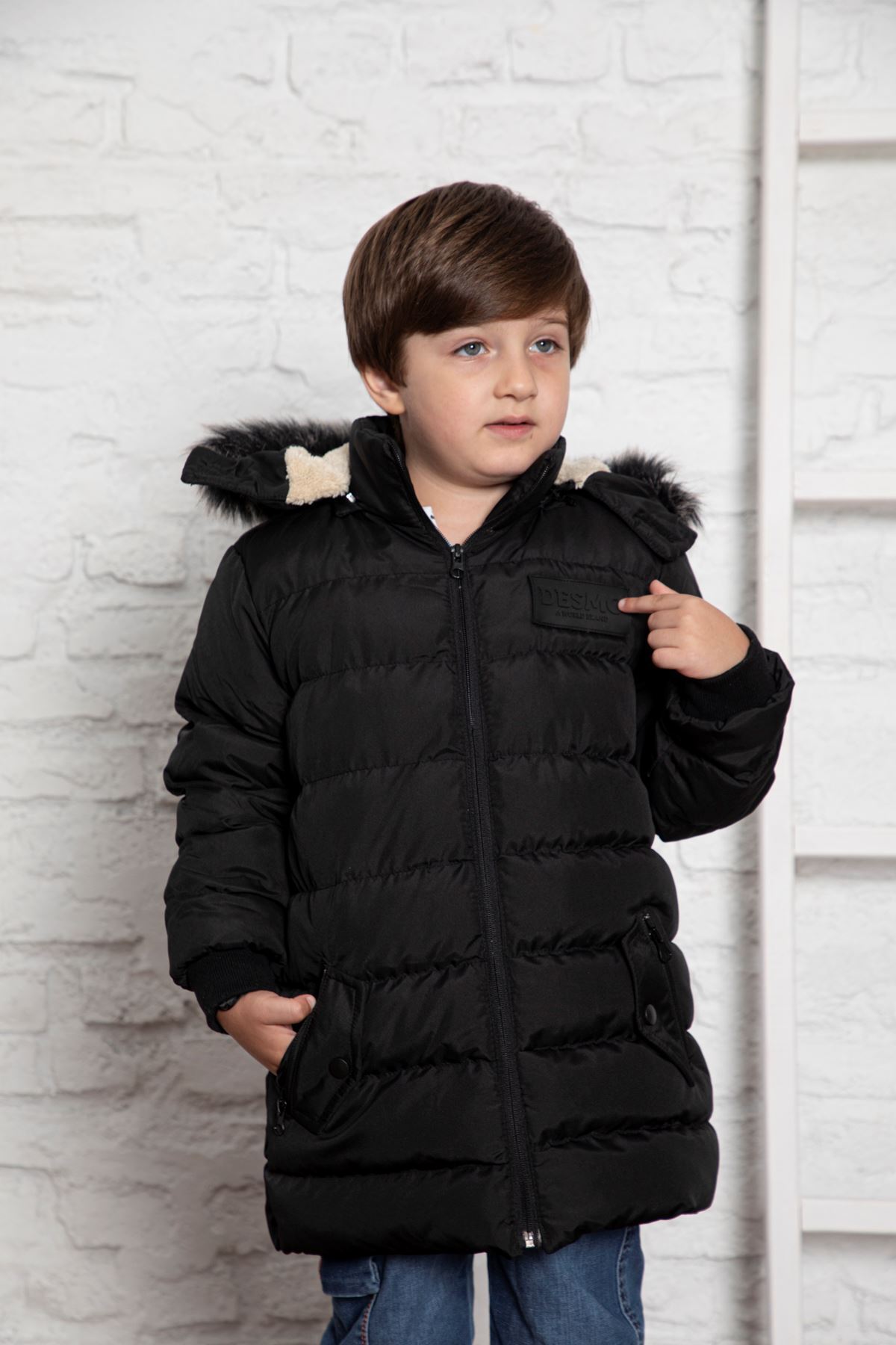 کاپشن مردانه مشکی Genel Markalar | DESMO55 اورجینال - تصویر 2