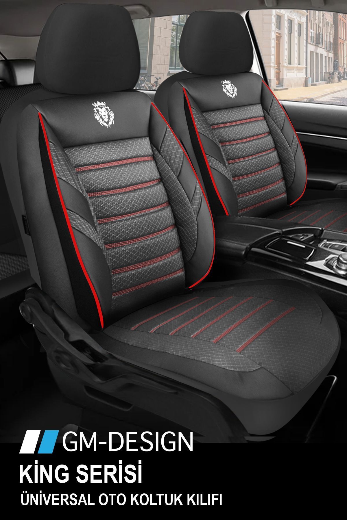 King Jakar Kırmızı Renault Symbol Uyumlu Oto Koltuk Kılıfı