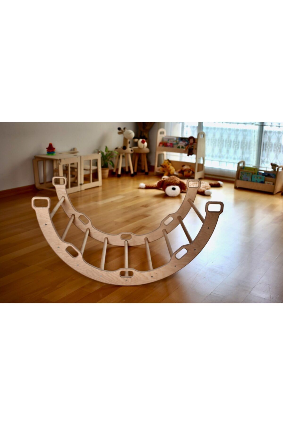 KIDOPPO Pikler Tırmanma Seti Montessori Set (Üçgen-Kemer-Merdiven Rampa) Aktivite Merkezi fotoğrafı 7 (önizleme)