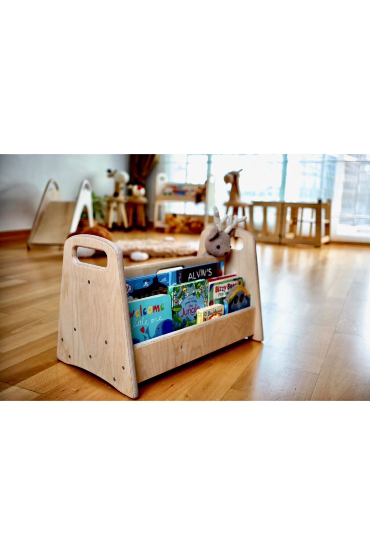 KIDOPPO Montessori Kitaplık | orta Boy Ahşap Pikler Kitaplık | Çocuk Için Taşınabilir Kitaplık fotoğrafı 4 (önizleme)