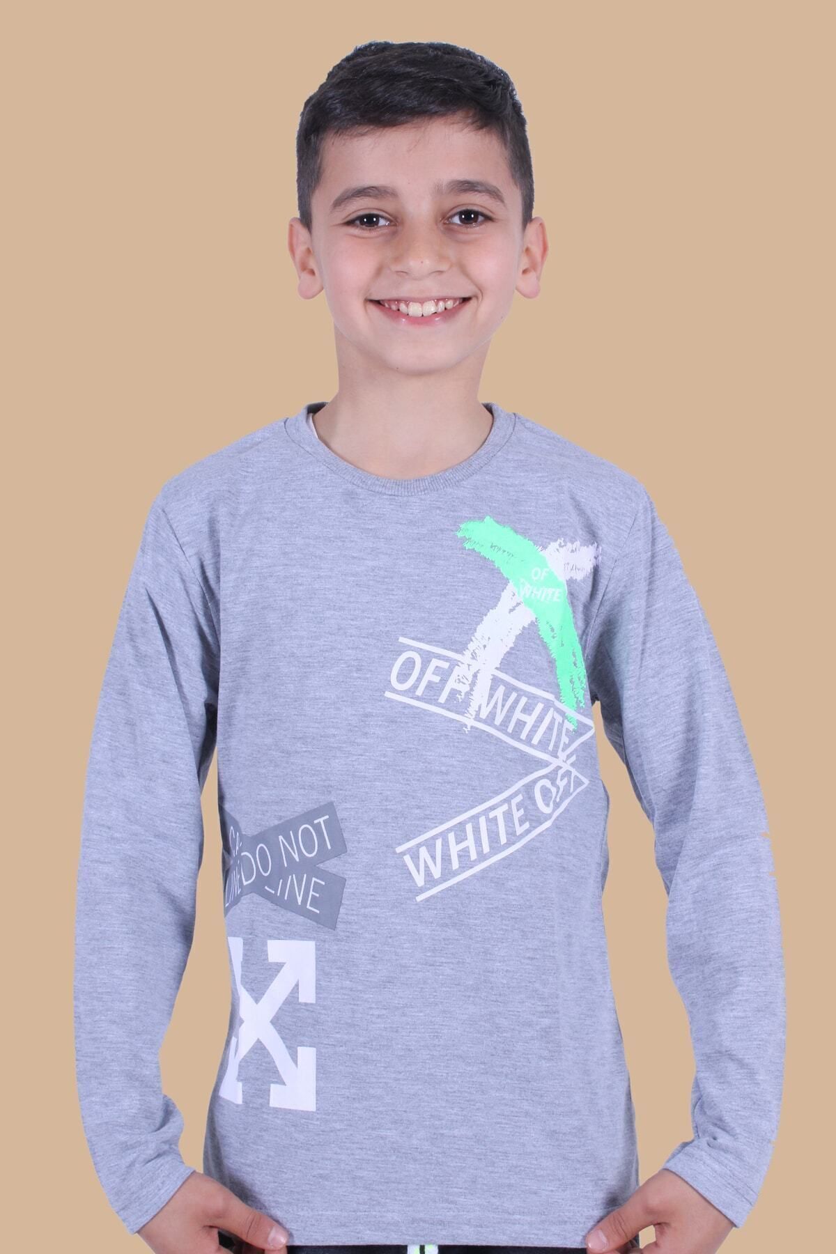 سویشرت پسرانه خاکستری YA KO KİDS | YK00138 اورجینال - تصویر 2