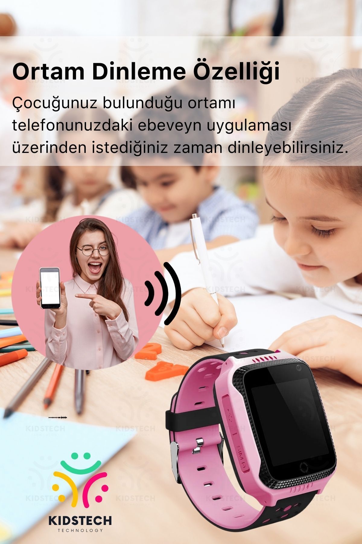 Çocuklar İçin GPS Konum BTK Kayıtlı Sim Kartlı Çocuk Takip Ortam Dinleme Kameralı Q25 Akıllı Saat