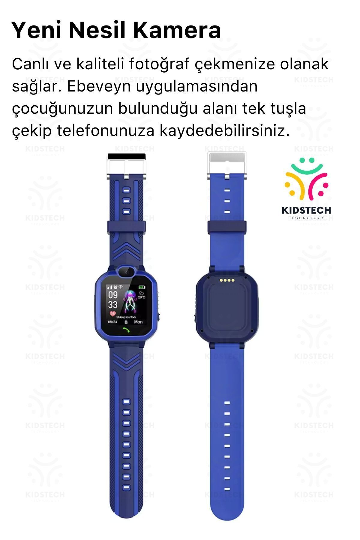 Çocuklar İçin GPS Konum BTK Kayıtlı Sim Kartlı Çocuk Takip Ortam Dinleme Kameralı Q20 Akıllı Saat