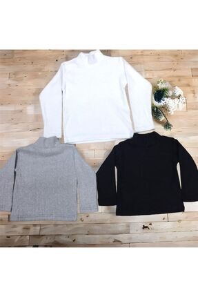 BİLGENS BUTİK Beyaz-siyah-gri Renk Kışlık Unisex Pamuklu Badi (üçlü Paket)