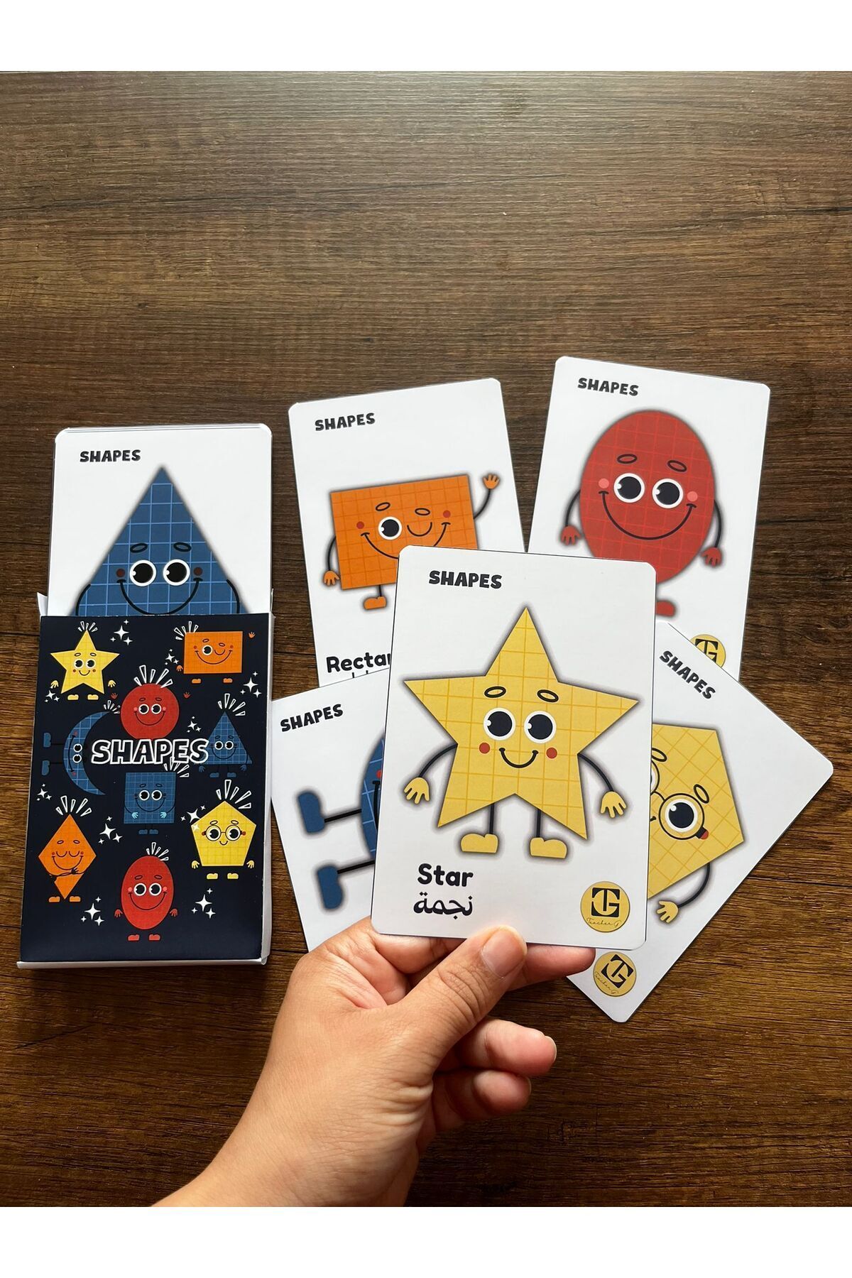 Teacherg game İngilizce/Arapça ilk sözcük kartlar (flash cards) Şekiller (12 kart) fotoğrafı 2 (önizleme)