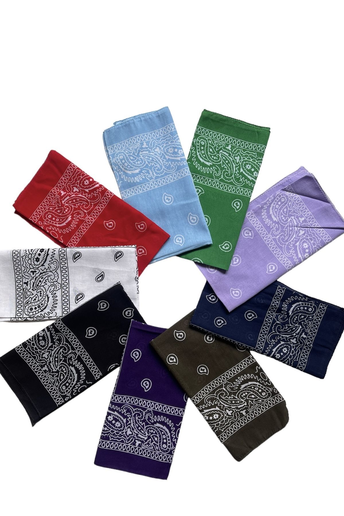%100 Pamuklu Klasik Şal Desen Bay Bandana Renkli Bandana Etnik Desenli A Kalite Bandana 2