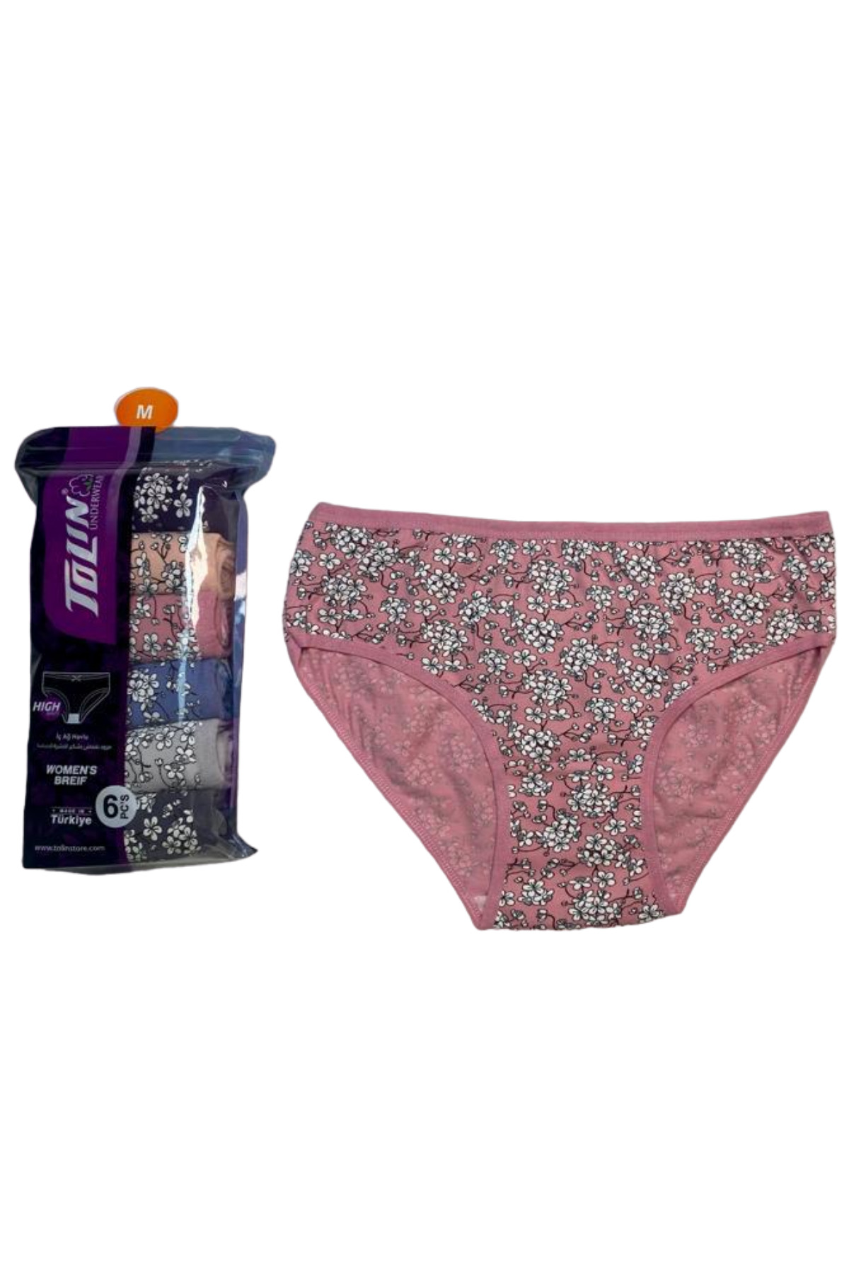 Women's 6-Pack Cotton Lycra Printed Towel Net Medium Waist Panty Set 2276180