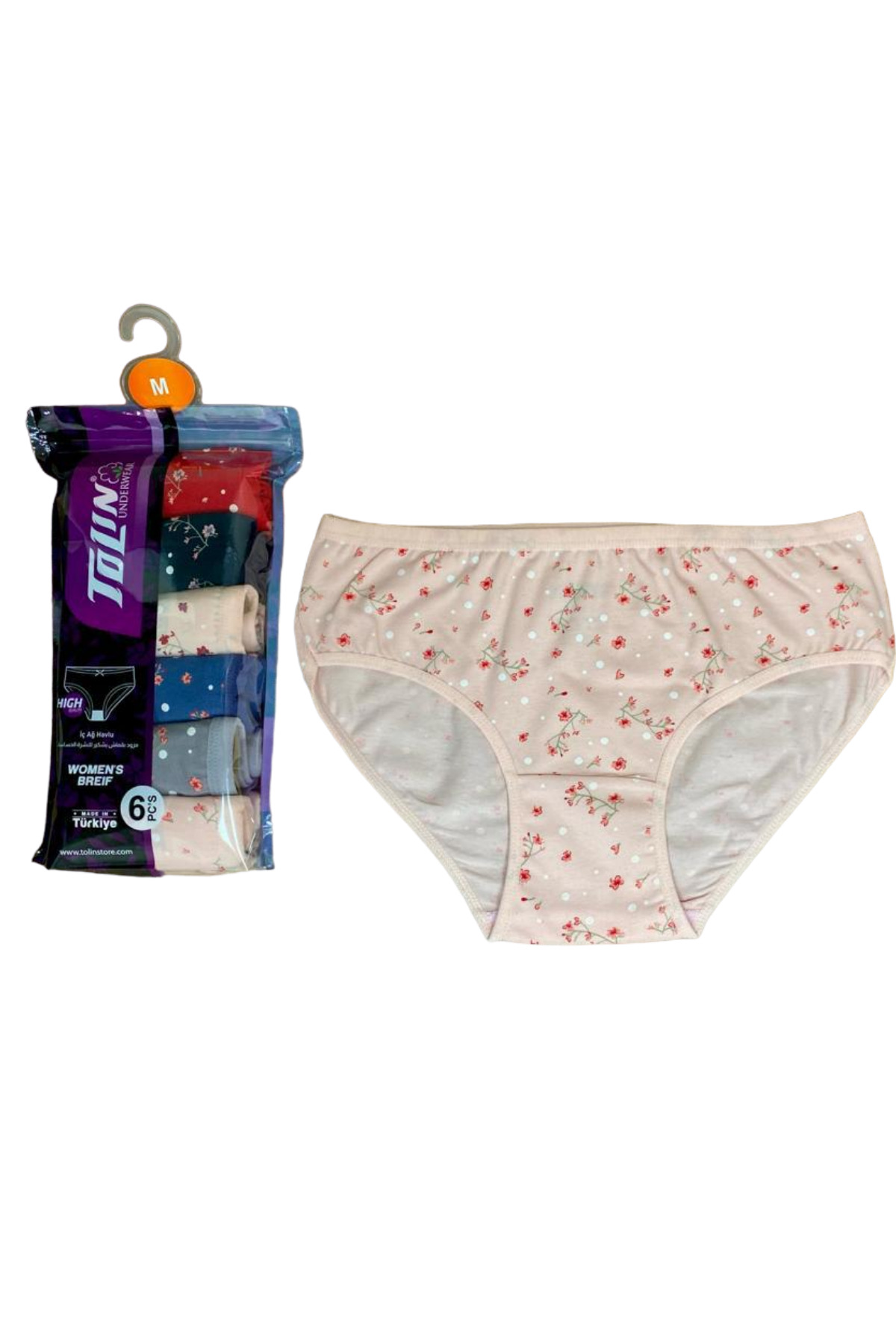 Women's 6-Pack Cotton Lycra Printed Towel Net Medium Waist Panty Set 2276179