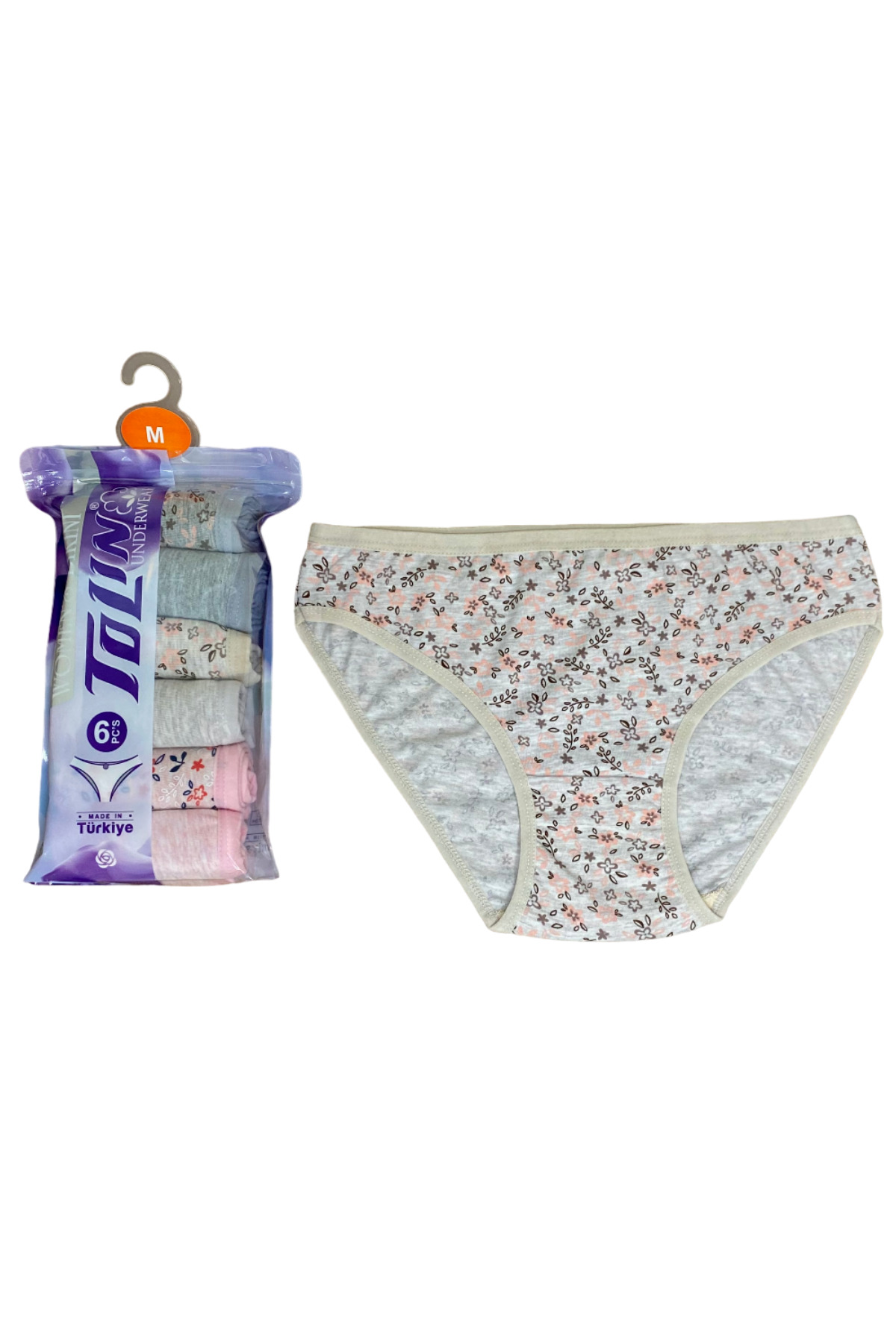 Women's 6-Piece Cotton Lycra Printed Towel Net Panty Set 2246157