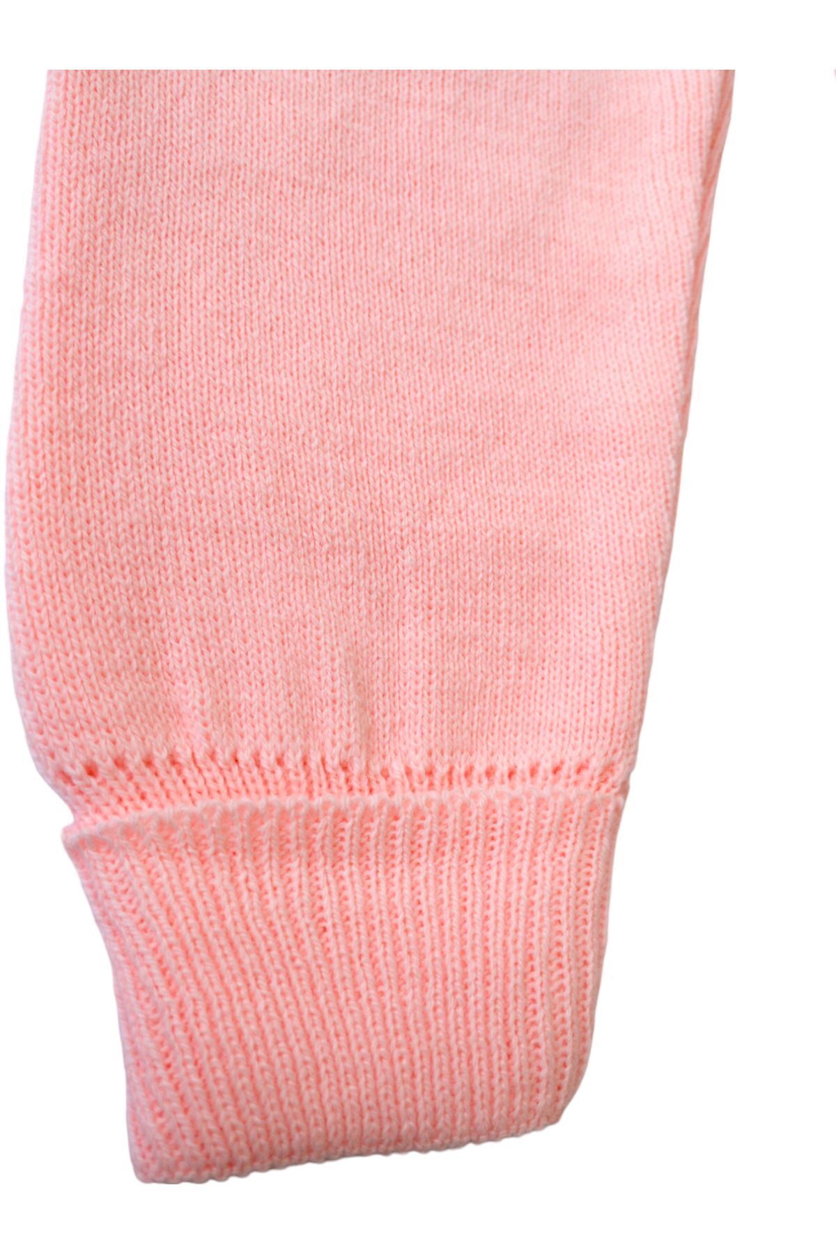 gogo bici Ayıcıklı Düğmeli Bebek Çocuk Triko Salopet Açık Pembe fotoğrafı 3 (önizleme)