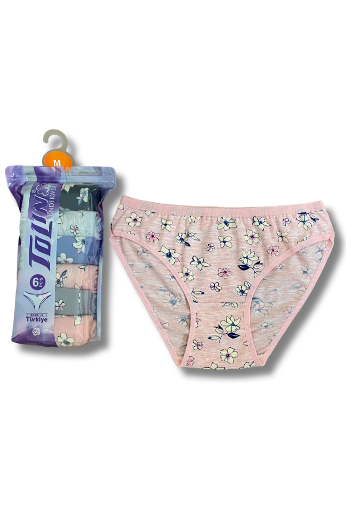 Women's 6-Piece Cotton Lycra Printed Towel Net Panty Set 2246175