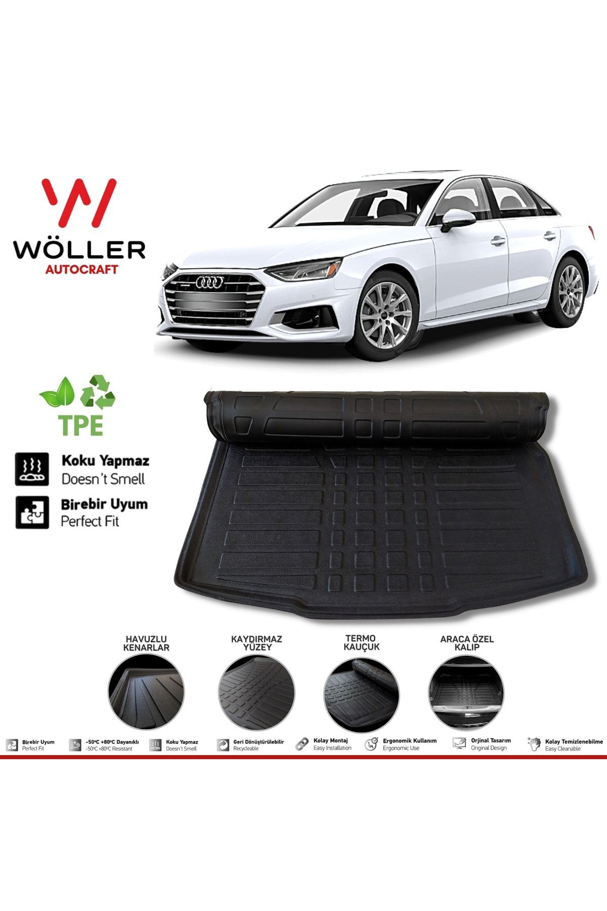 wöller Audi A4 Bagaj Havuzu 2016 2024 Arası 3d Ultraflex Esnek