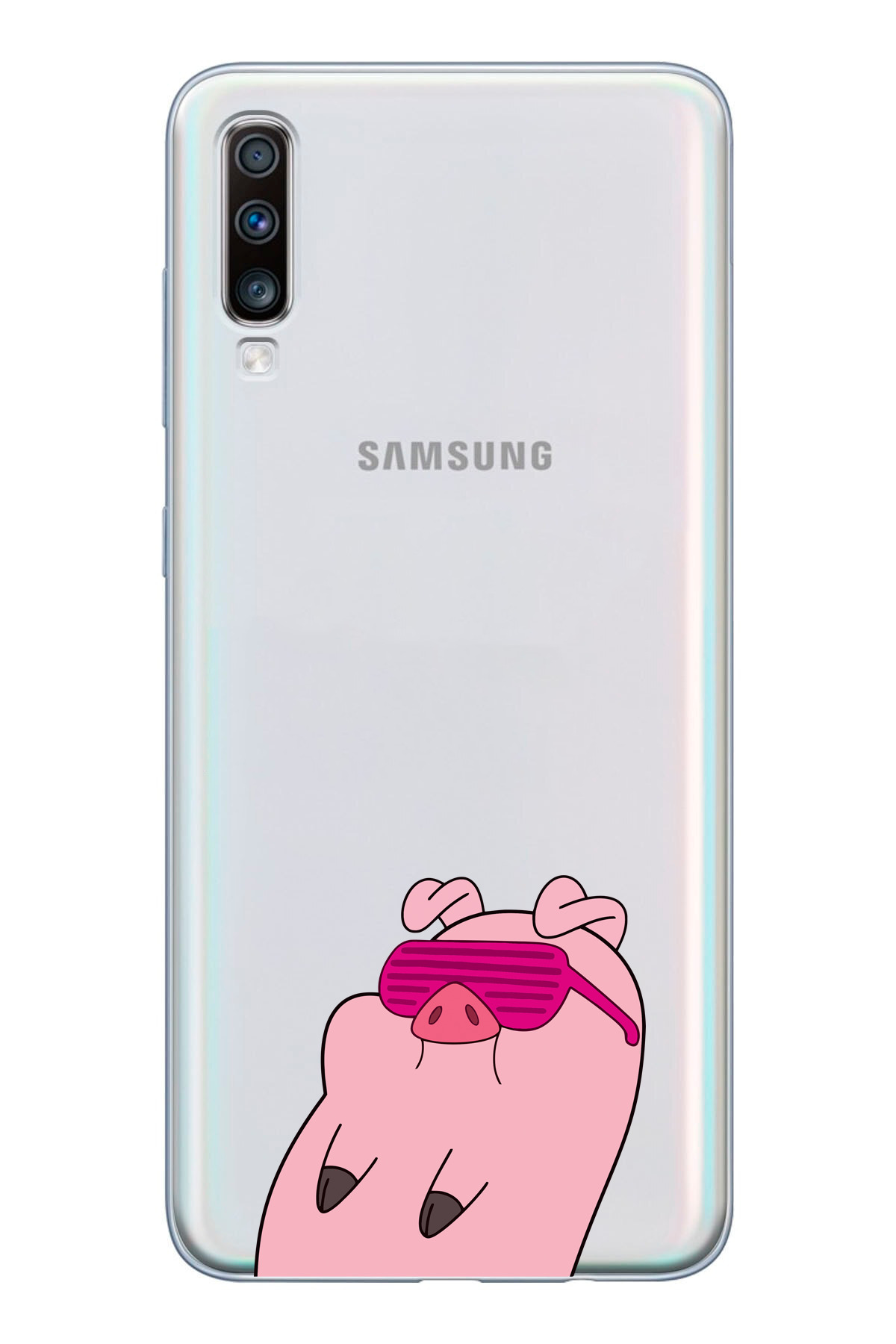 Cute Pig Design Printed Transparent Phone Case Cover for Samsung Galaxy A20S