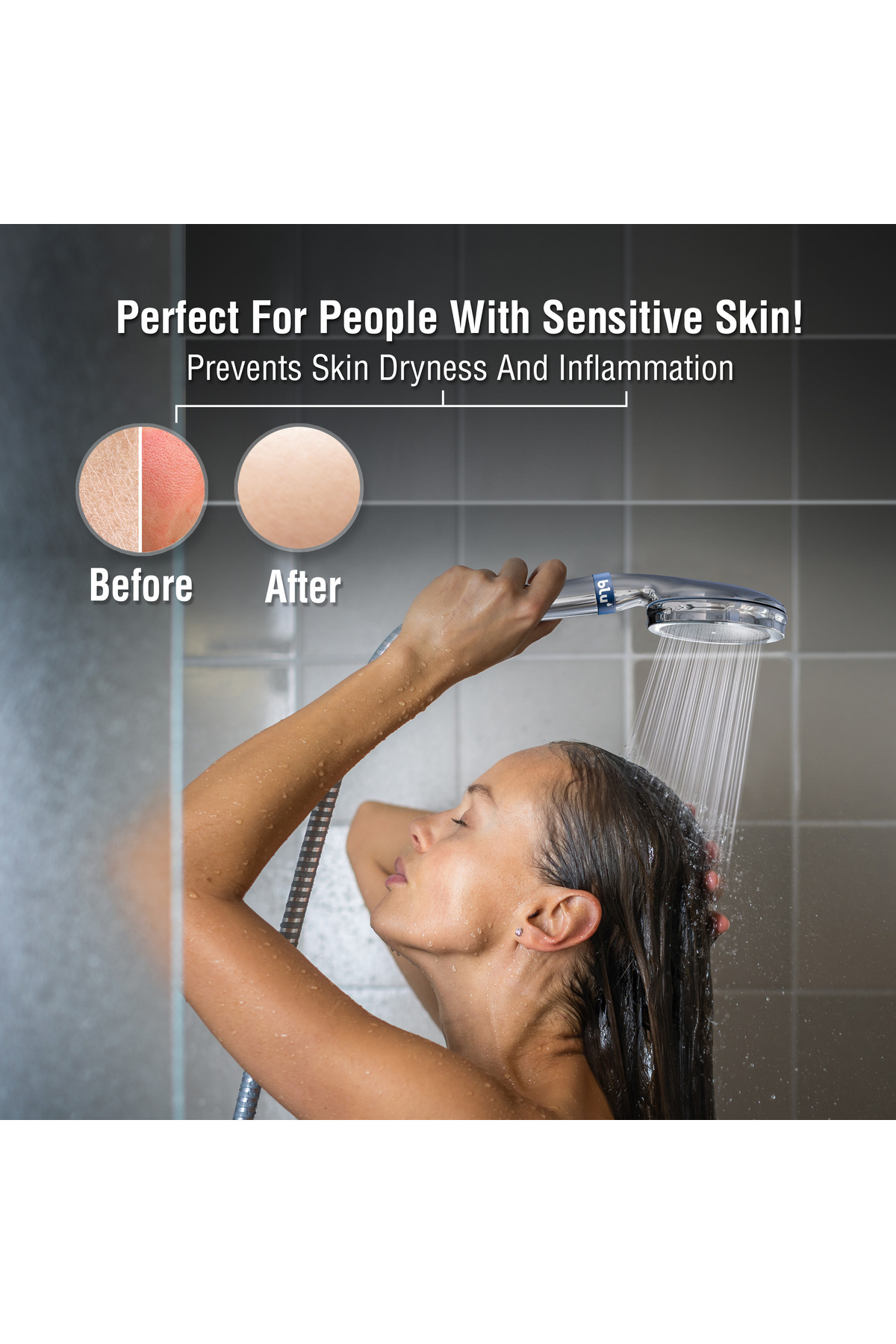 Blu Intelligent Health Solutions-blu Ionic Shower Filter - Handheld - Removes Chlorine & Harmful Pollutants - Chrome 3