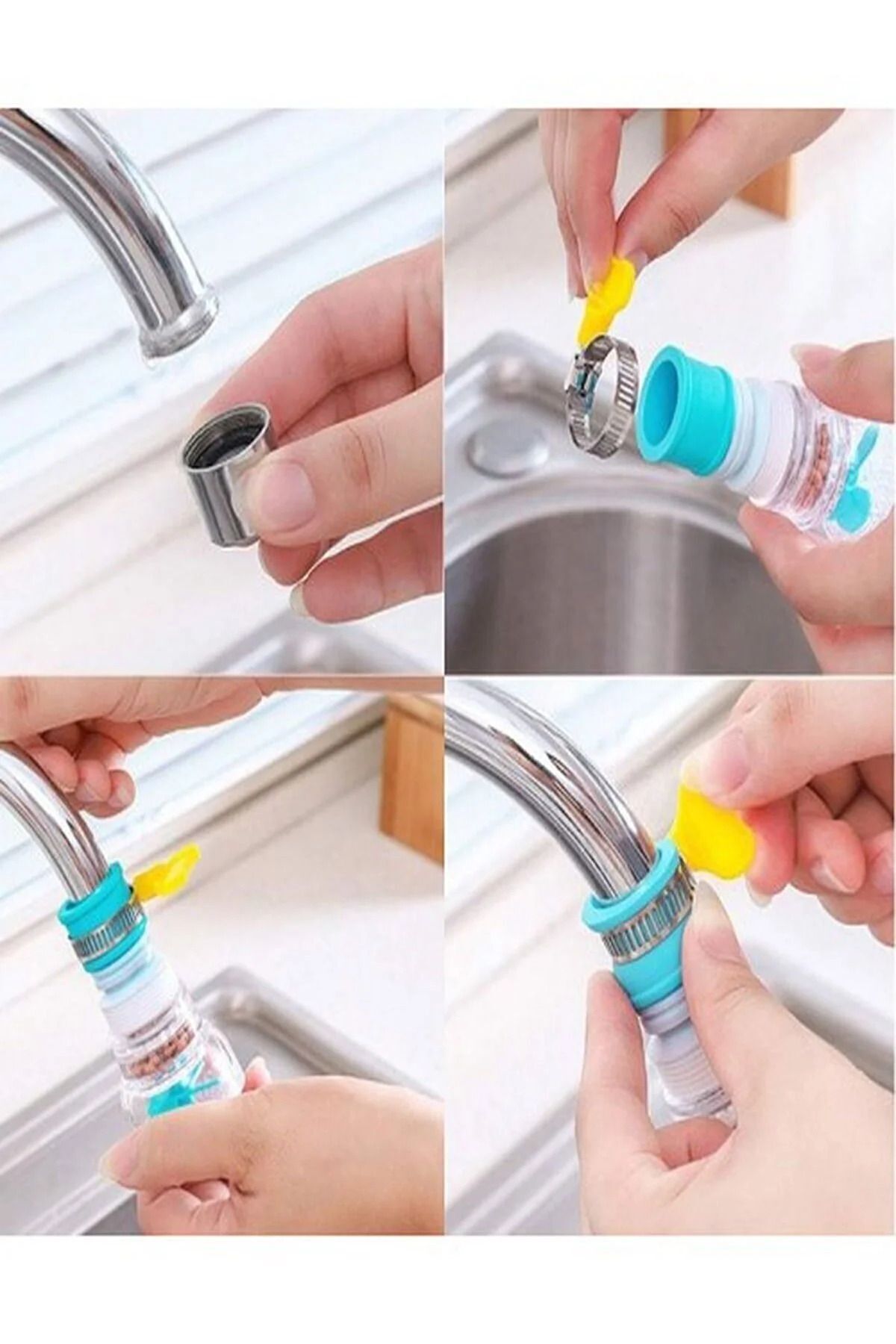 Filkete-3 Pieces Rotating Head with Propeller and Stone Faucet Head 3