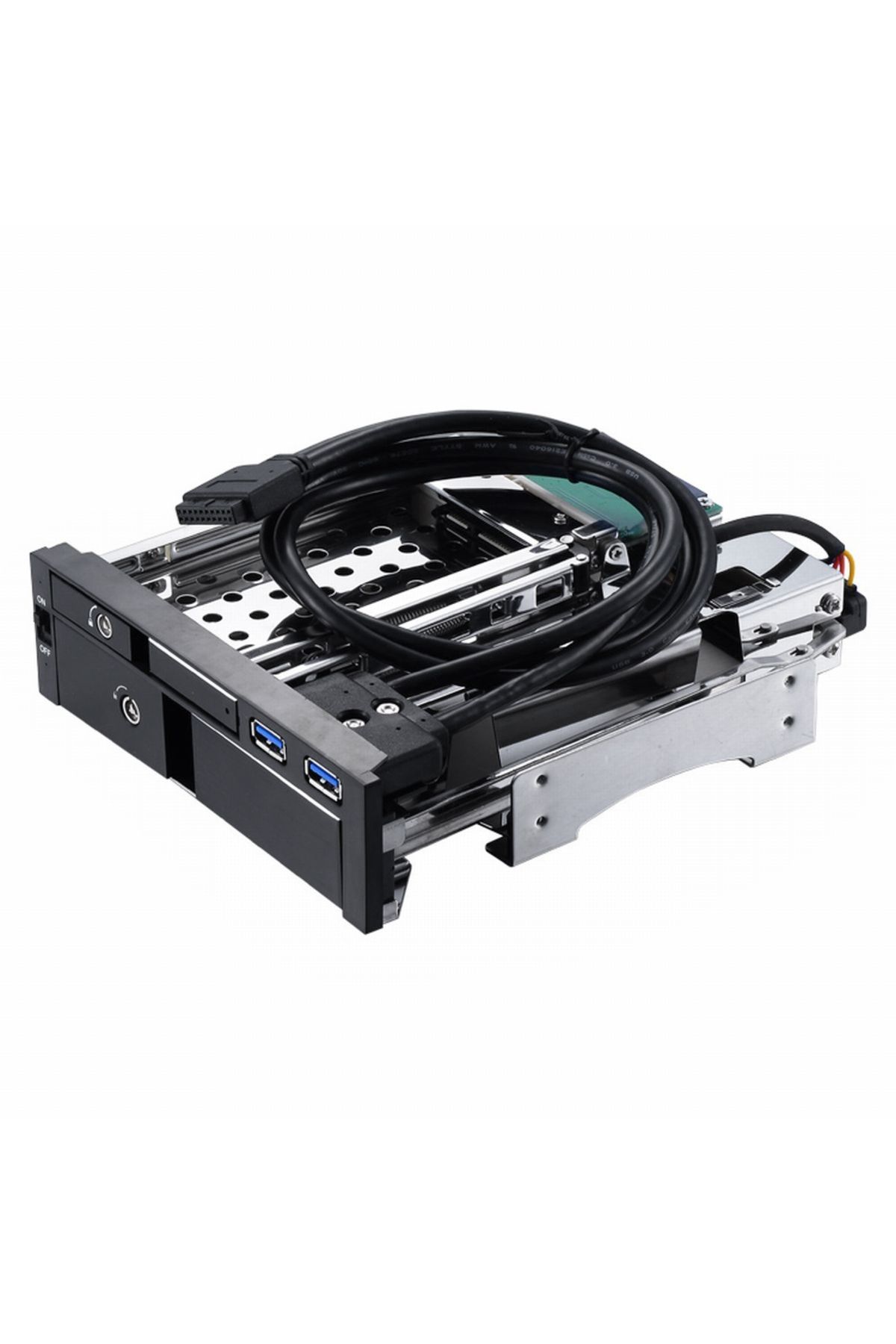 OEM 5,25" Dahili Çift Yuvalı Sabit Disk Kutusu 2,5+3,5 İnç Sata Hdd-Ssd Muhafaza Aletsiz Tasarım