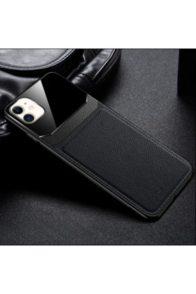 Zebana İphone 15 Pro/Siyah Lens deri kılıf