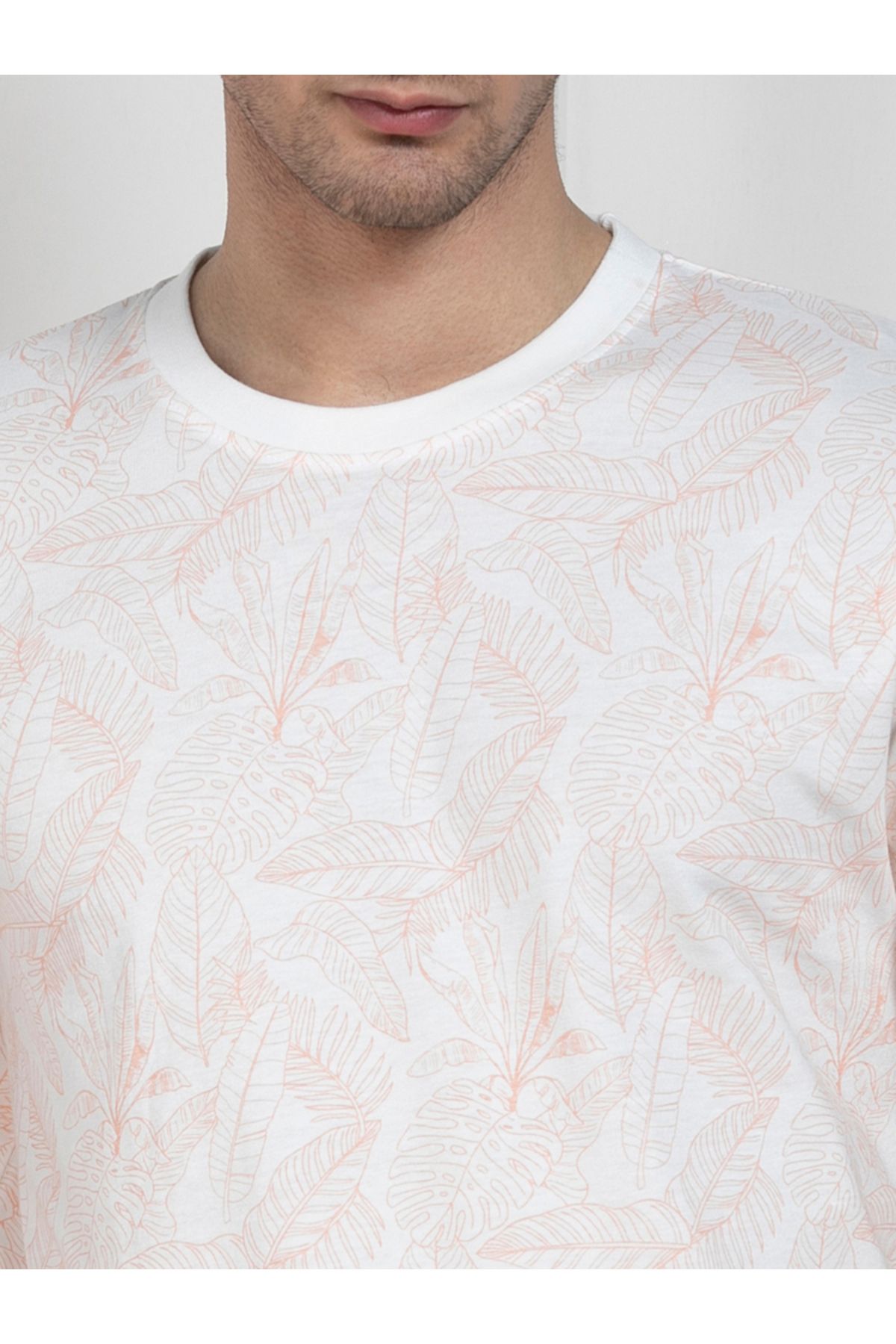 Dennis Lingo By Styli-Regular Fit All Over Leaf Print T-Shirt 5