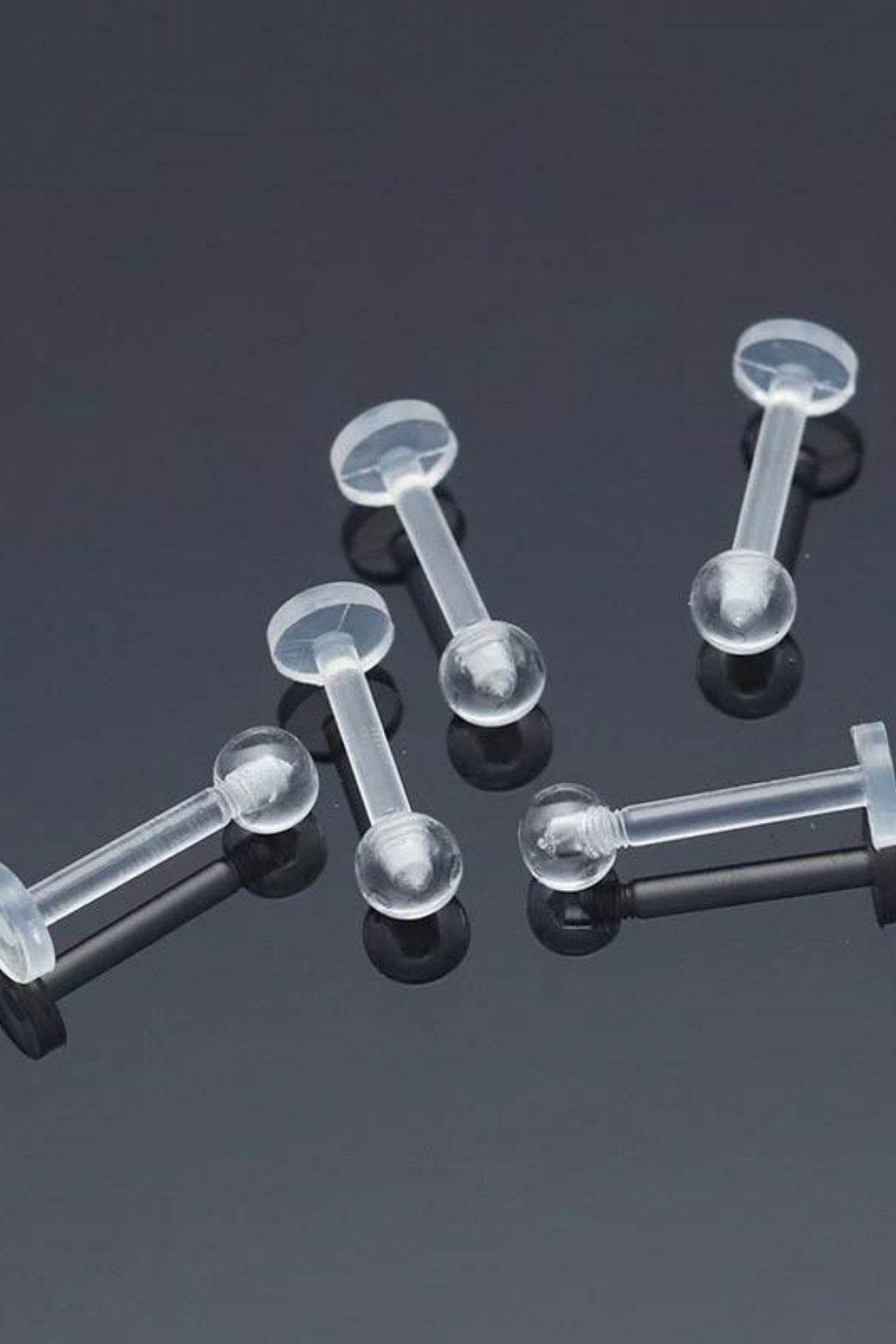 Jaida Moda Unisex Bioplast 5’li Piercing Seti, Tragus, Helix, Kıkırdak Ve Lobe Için görsel 4
