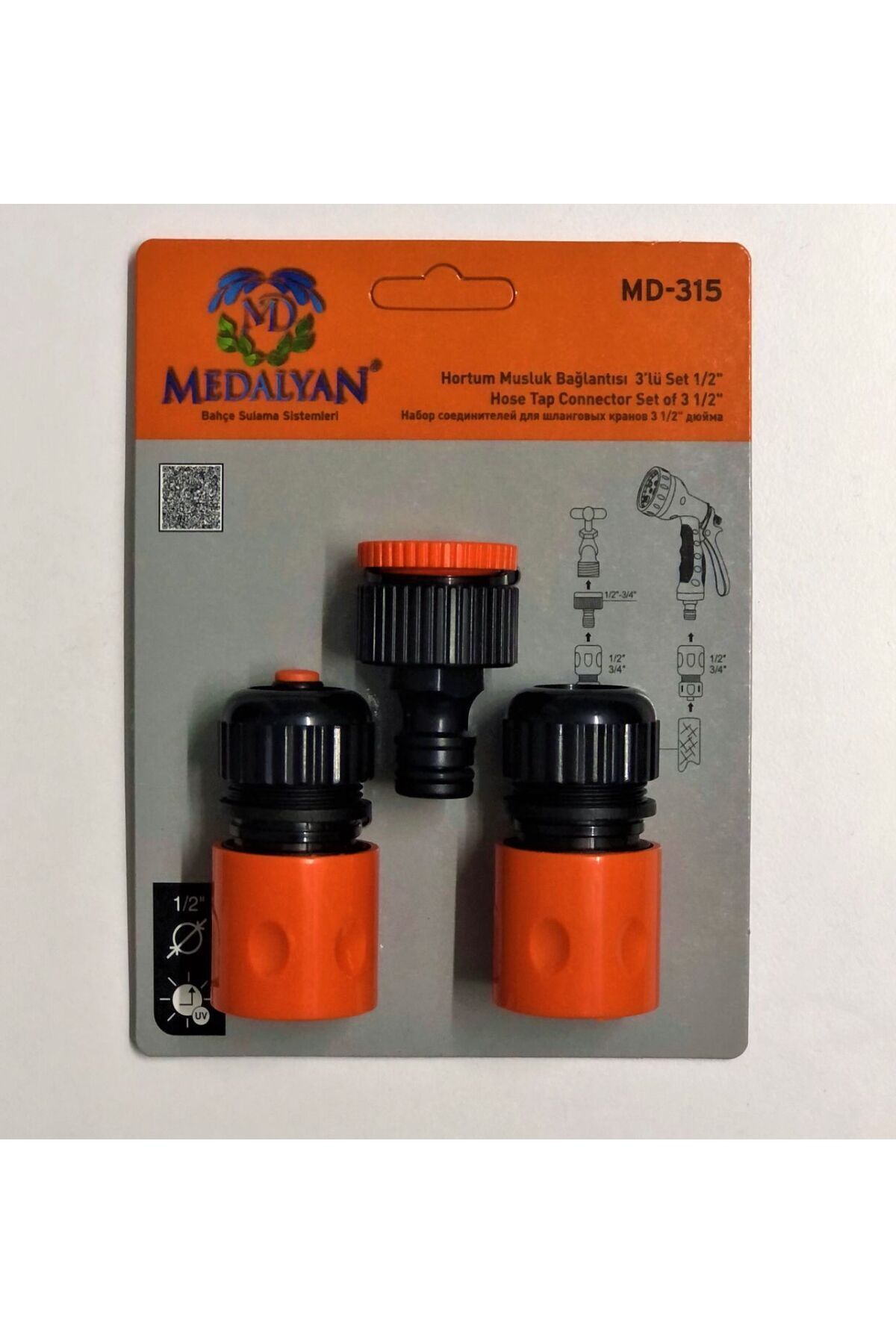 MD 315 1/2 HORTUM MUSLUK BAĞLANTISI 3LÜ SET 6