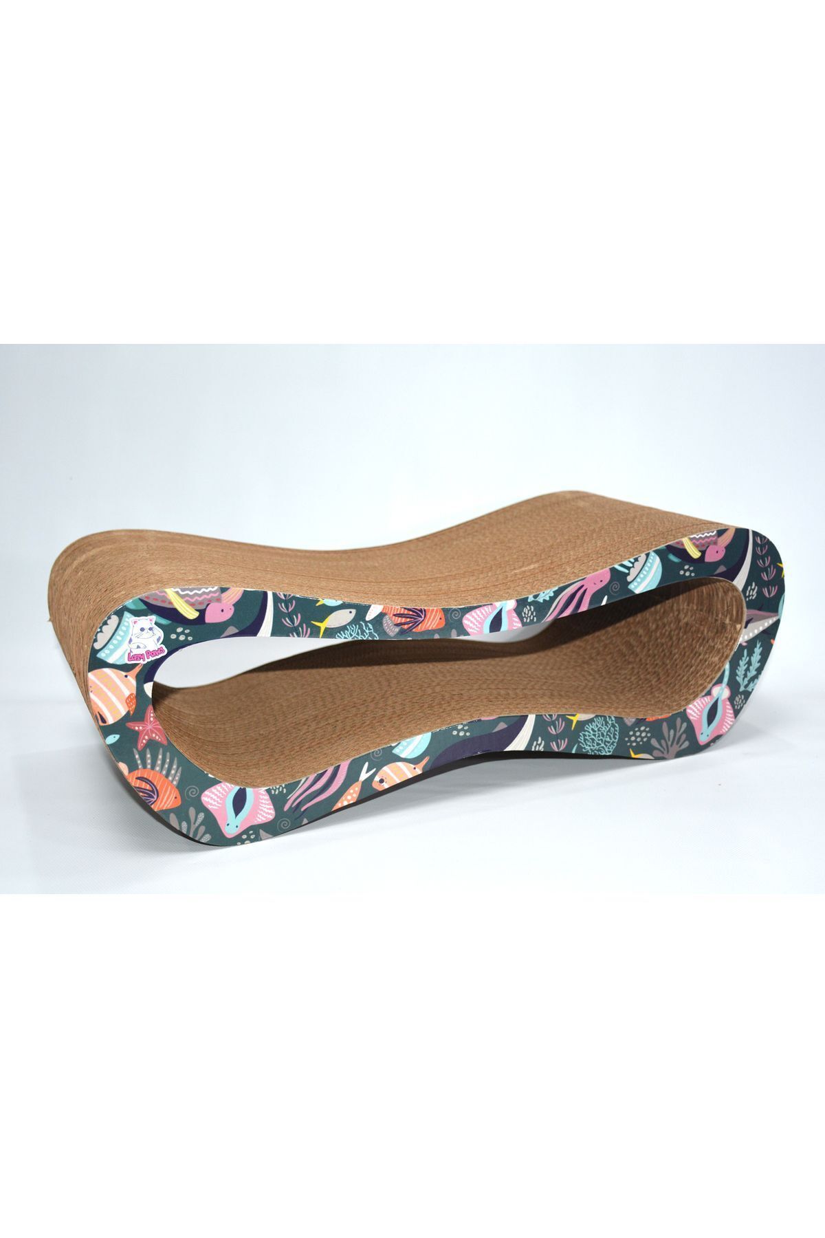 Lazy Paws-2-Piece Megaset - Cat Scratching Can - Cardboard Scratching - Horizontal Scratching - Ocean Motif 6