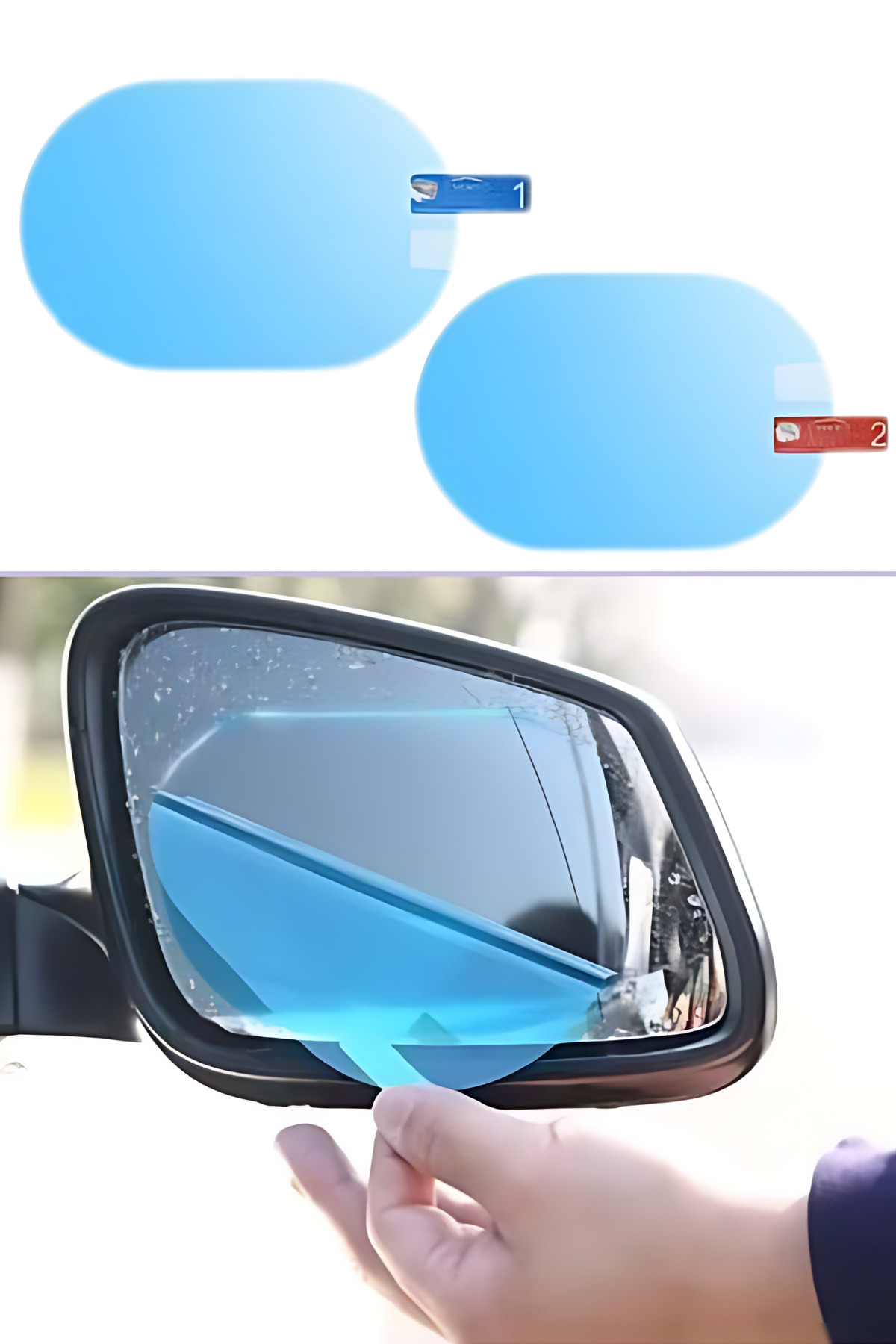 KDOT Yağmur Tutmayan Otomobil Ve Motorsiklet Yan Ayna Filmi 2 Adet Oval 150x100mm