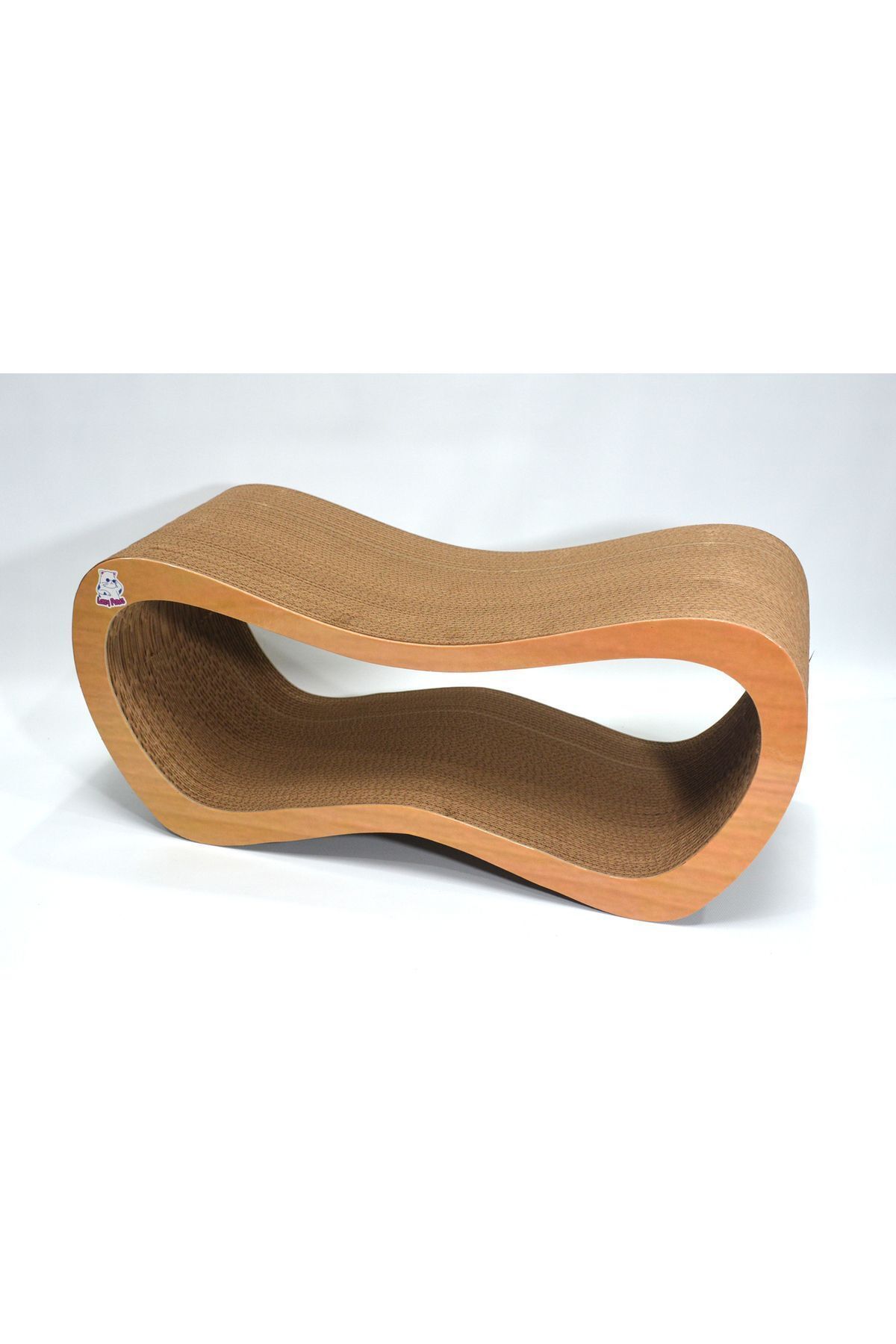 Lazy Paws-Set of 2 - Cardboard Cat Scratching - Horizontal Scratching - Wooden Pattern Sofa 4