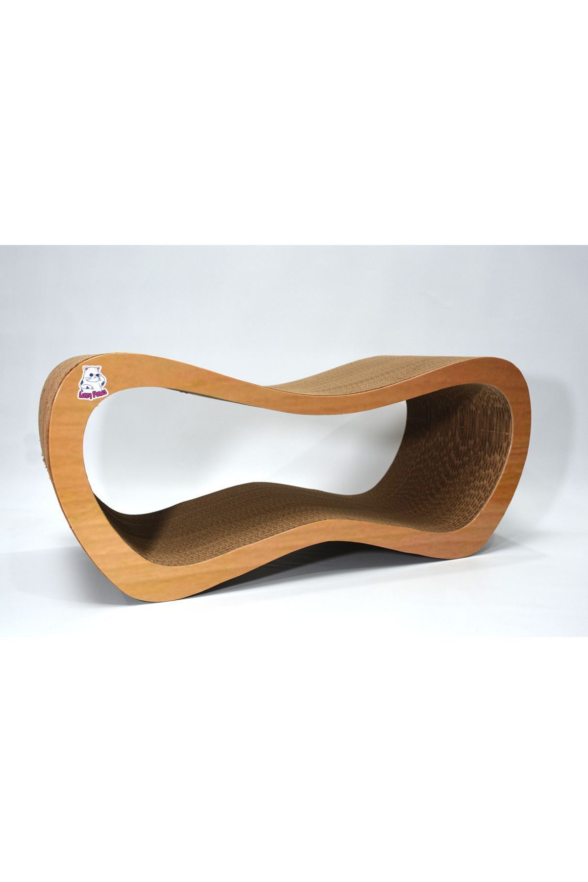 Lazy Paws-Set of 2 - Cardboard Cat Scratching - Horizontal Scratching - Wooden Pattern Sofa 3