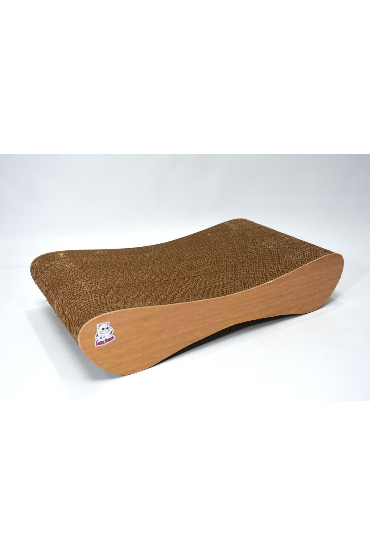 Lazy Paws-Set of 2 - Cardboard Cat Scratching - Horizontal Scratching - Wooden Pattern Sofa 7