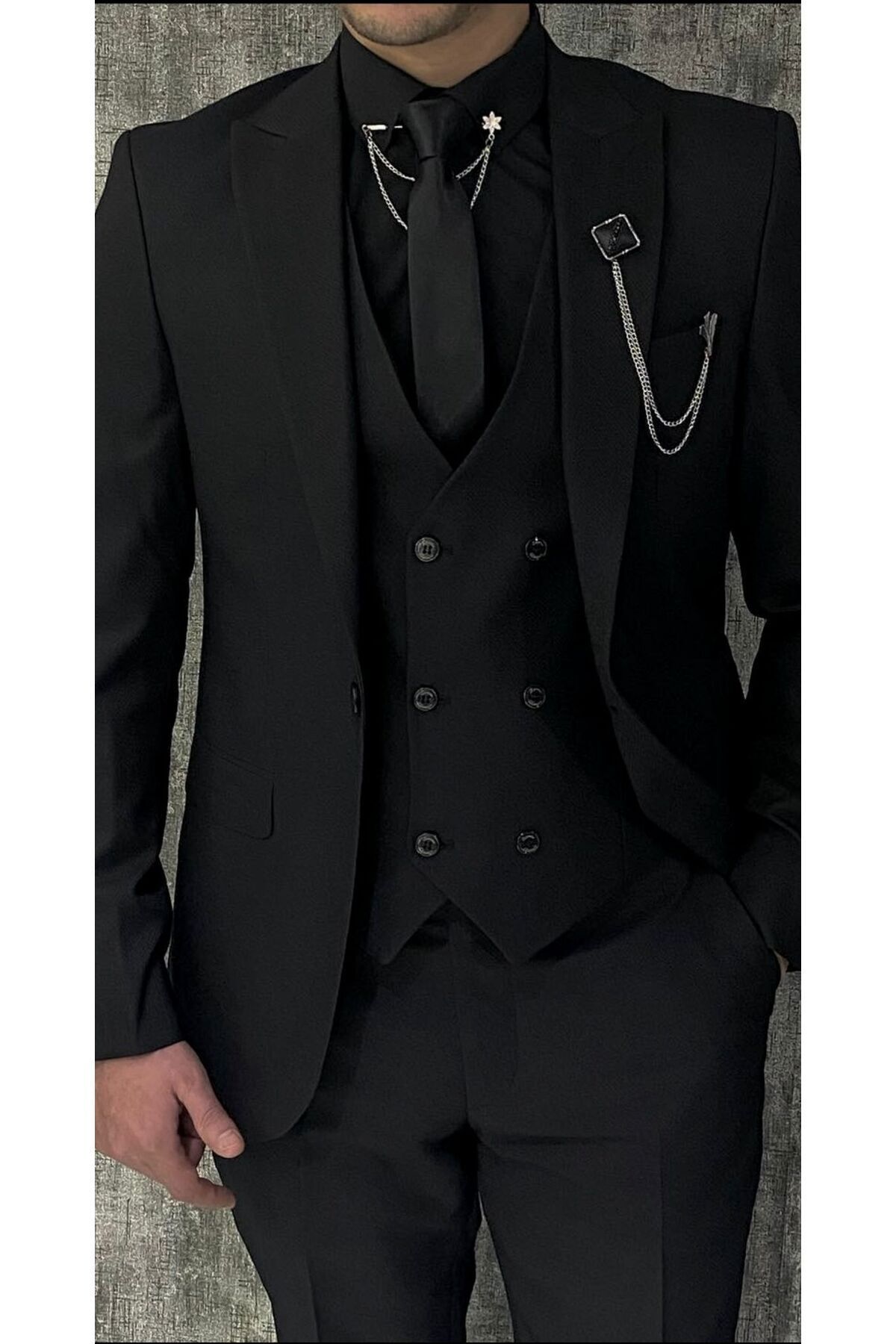 Terziayhan  Siyah Slimfit Takım Elbise - Görsel 4