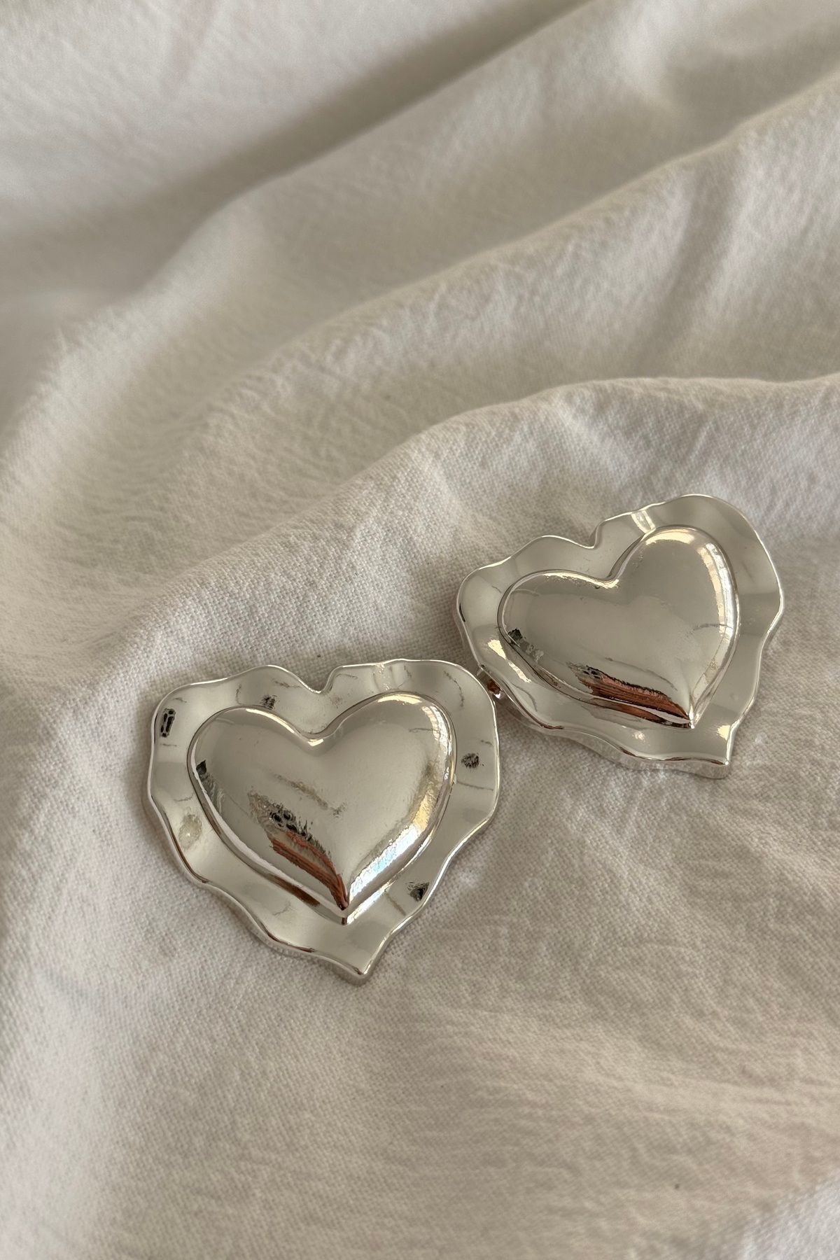 Imported Double Heart Pillow Heart Earrings